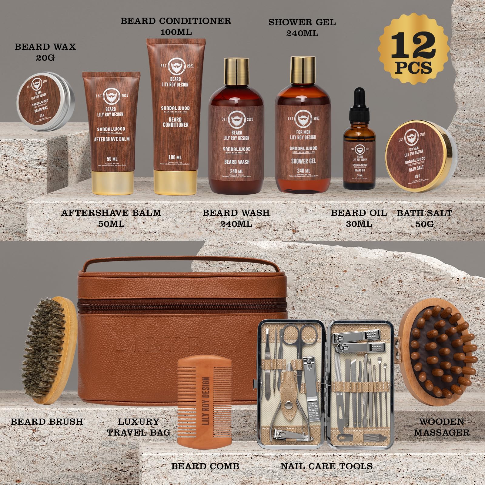 Valentines Day Gifts Bath Spa Gift Set Spa Gift Beard Care For Men Father'S Day Luxury Bath And Body Gift Set For Men For Father