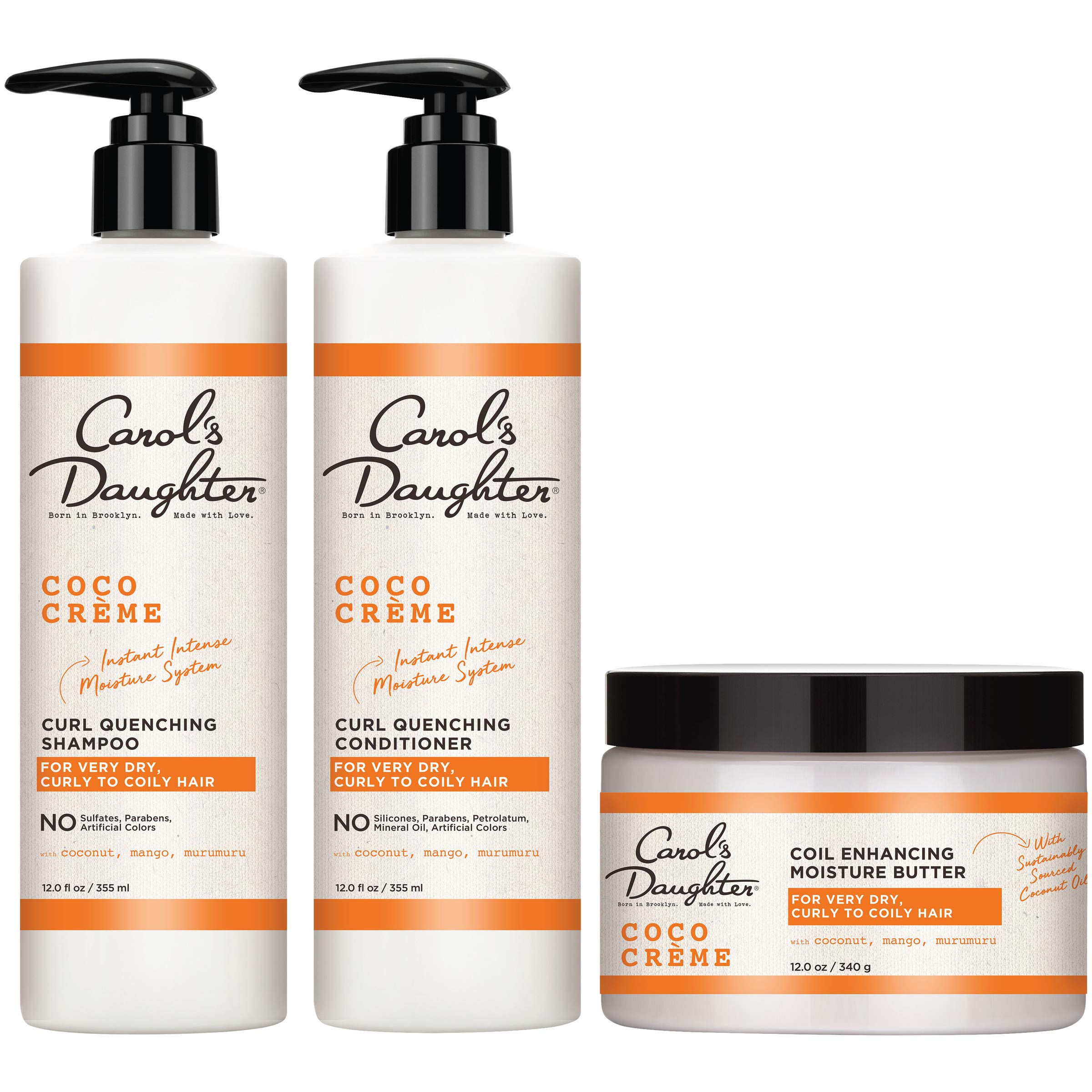 Carol?? Daughter Coco Creme Sulfate Free Shampoo And Conditioner Set With Silicone Free Hair Butter, For Very Dry Curly Hair, Wi