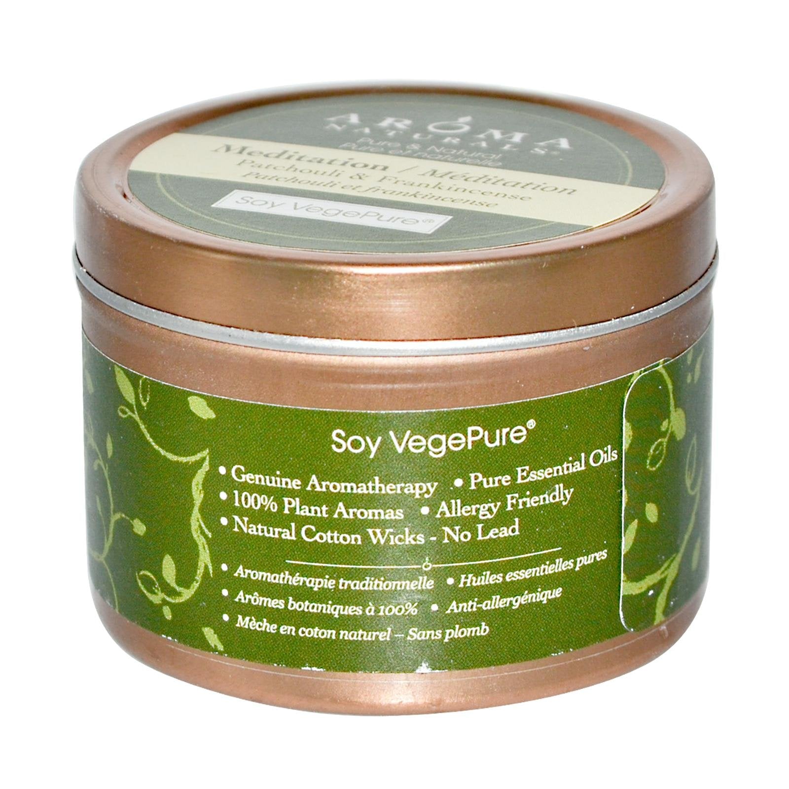 Travel Tins Candle Meditation White Aroma Naturals 1 Container