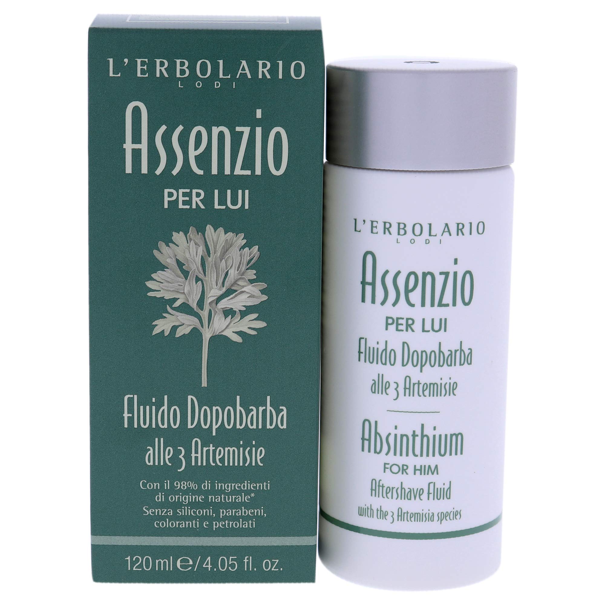 Lerbolario Absinthium Aftershave Fluid - Absinthium, Tarragon And Genepy - Triple Toning, Moisturizing And Astringent Action - L