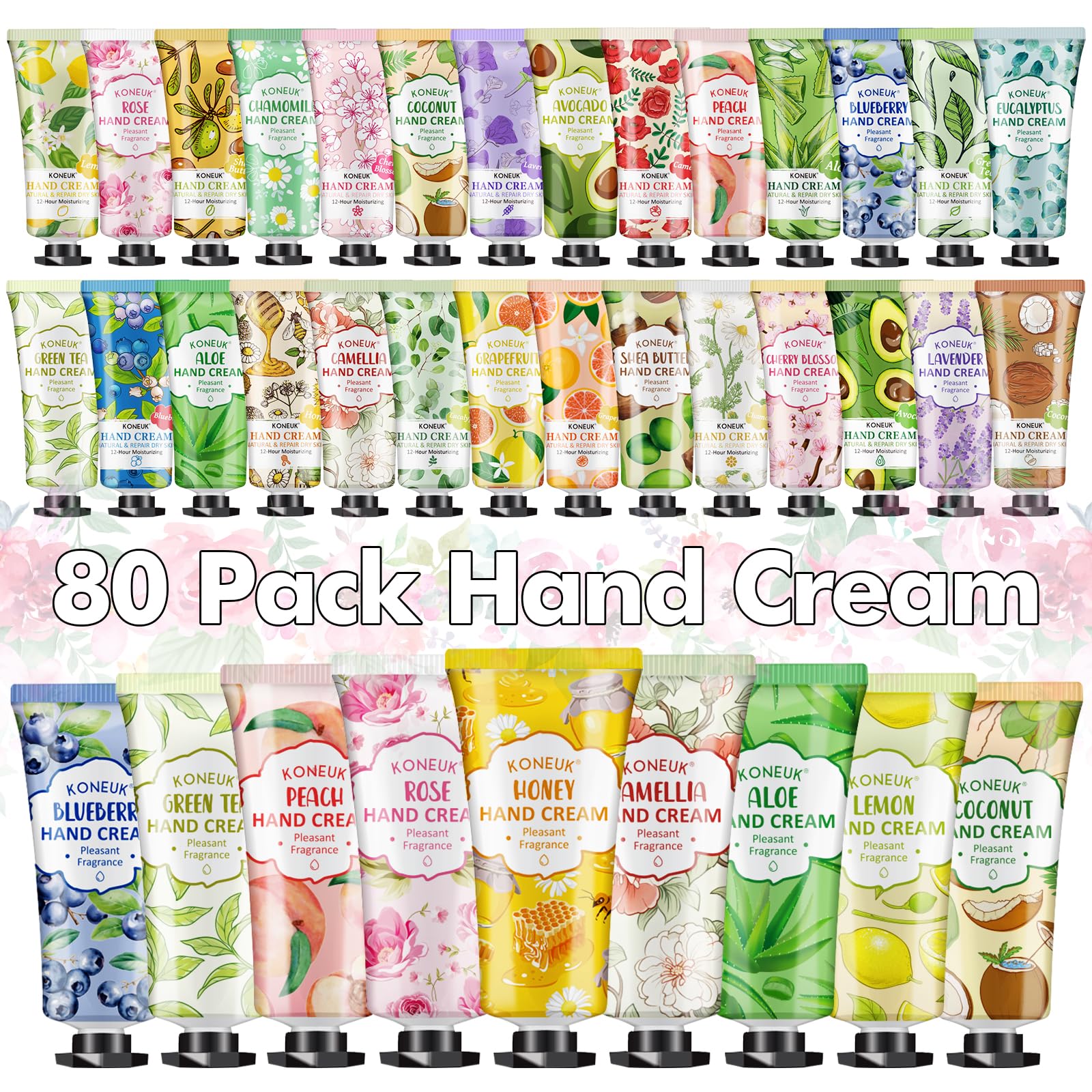 80 Pack Hand Cream Set for Dry Cracked Hands, Bulk Hand Lotion Travel Size for Valentines Day Gifts , Mini Hand Cream for Teache