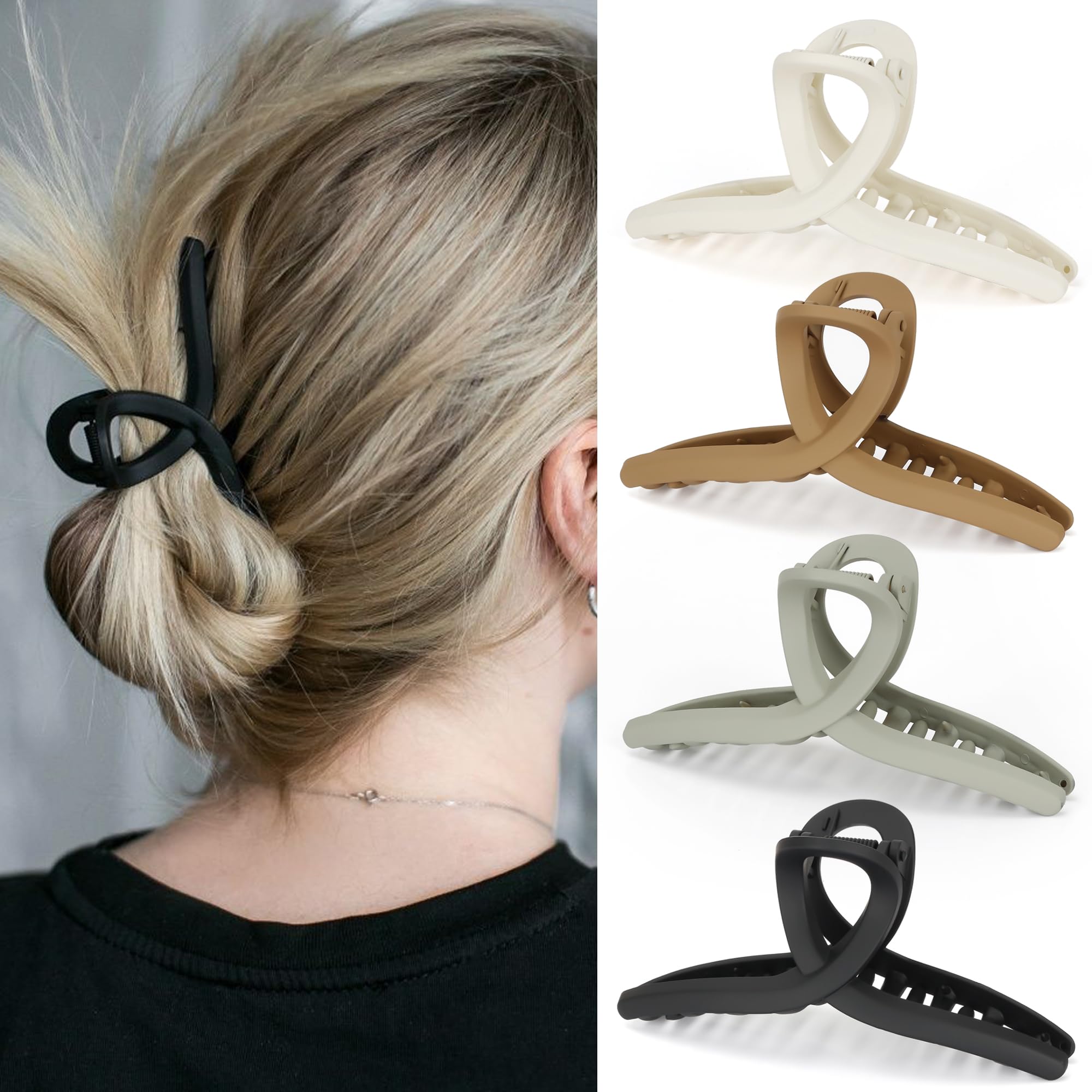 Big Hair Claw Clips Large Matte Butterfly Hair Clips 5.1'' Oversize Hair Clip for Long Thick Hair Barrette Accessories for Women