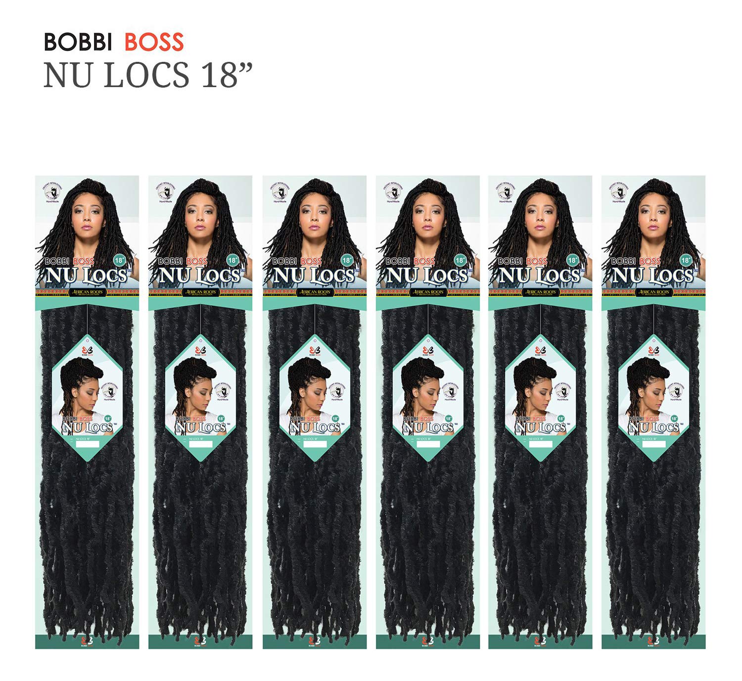 Bobbi Boss Synthetic Hair Crochet Braids African Roots Braid Collection Nu Locs 18'' (6-Pack, Navy Blue)