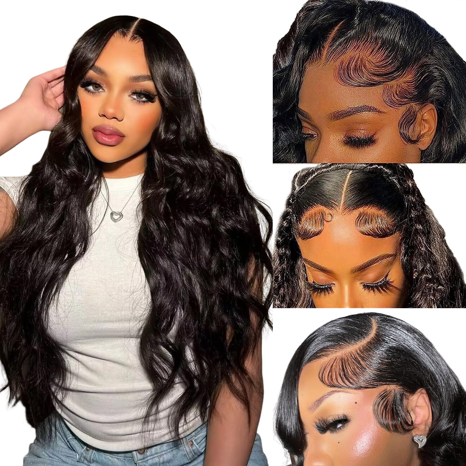 28 Inch Body Wave HD Lace Front Wigs Human Hair 180% Density 13x4 Lace Front Wigs Human Hair Pre Plucked Glueless Frontal Wigs H