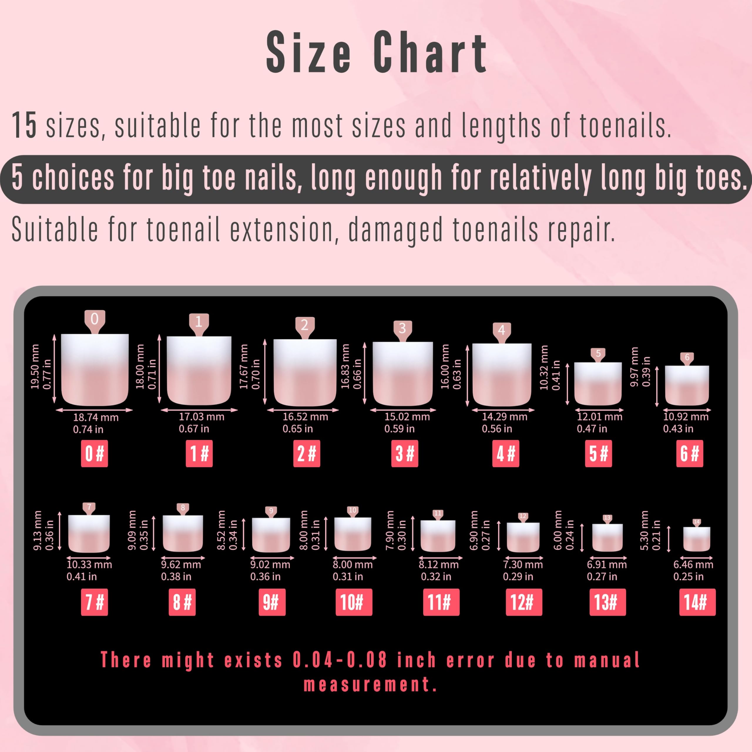 NOVO OVO Ombre French Tip Press on Toe Nail Tips, Sharp Square Pre-Designed Soft Gel False Toenail Extension, BABY PINK Pre-appl