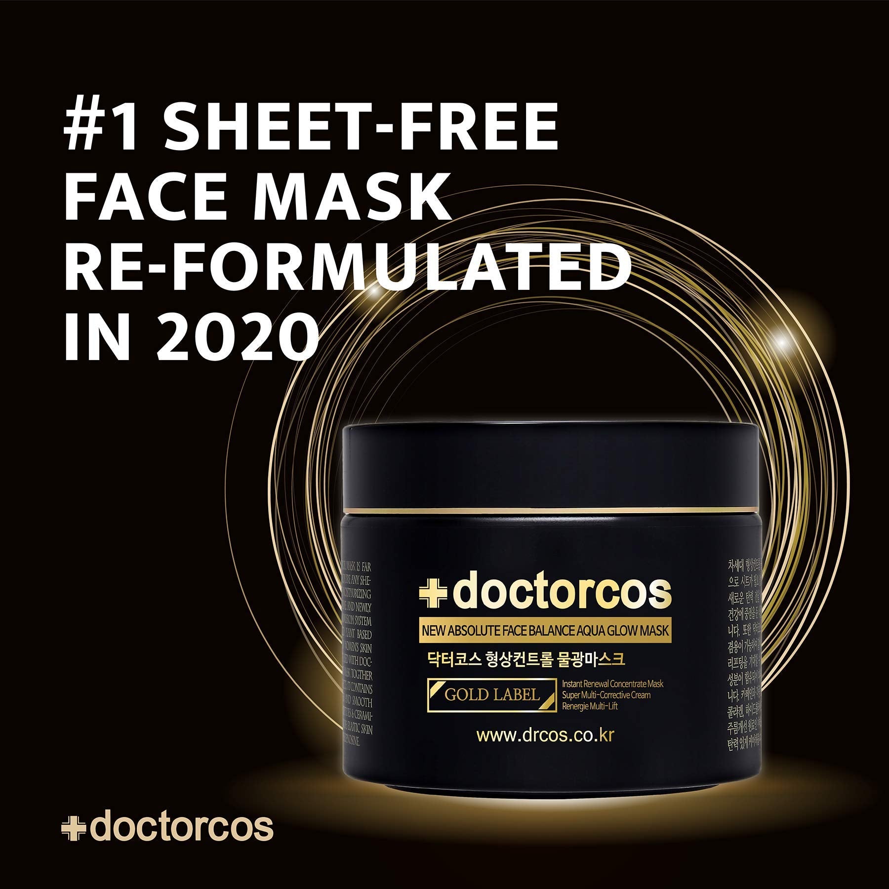 DOCTORCOS Gold Label Water Glow Mask Cream - 3.71 Fl Oz - Moisturizing Sleeping Pack for Face Lifting & Wrinkle Improvement