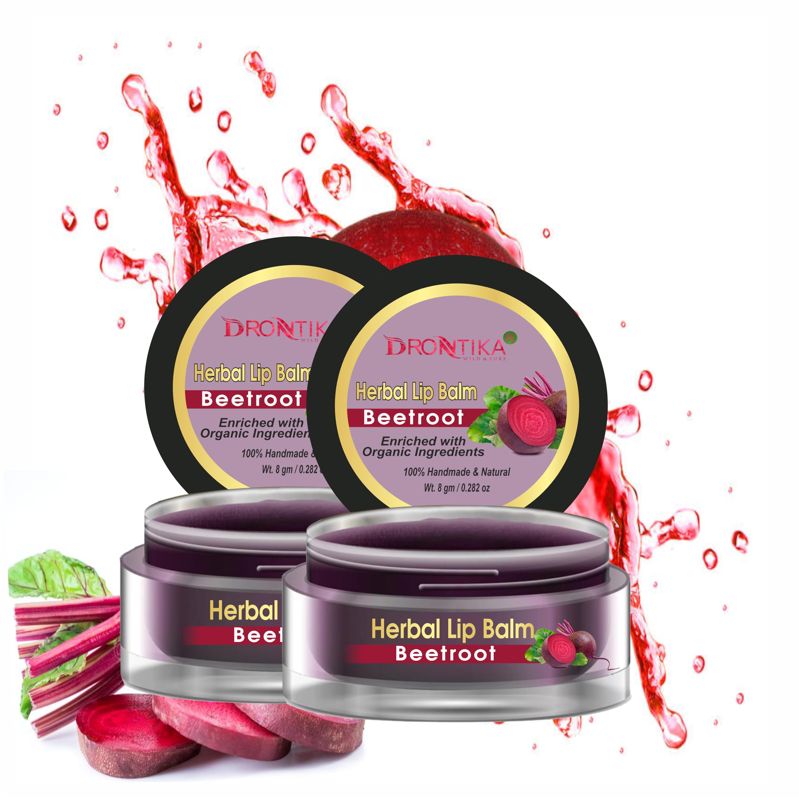 Drontika Herbal Drontika Beetroot Lip Balm For Dry & Chapped Lips | For Dark Lips For Men & Women With Shea Butter & Cocoa Butte