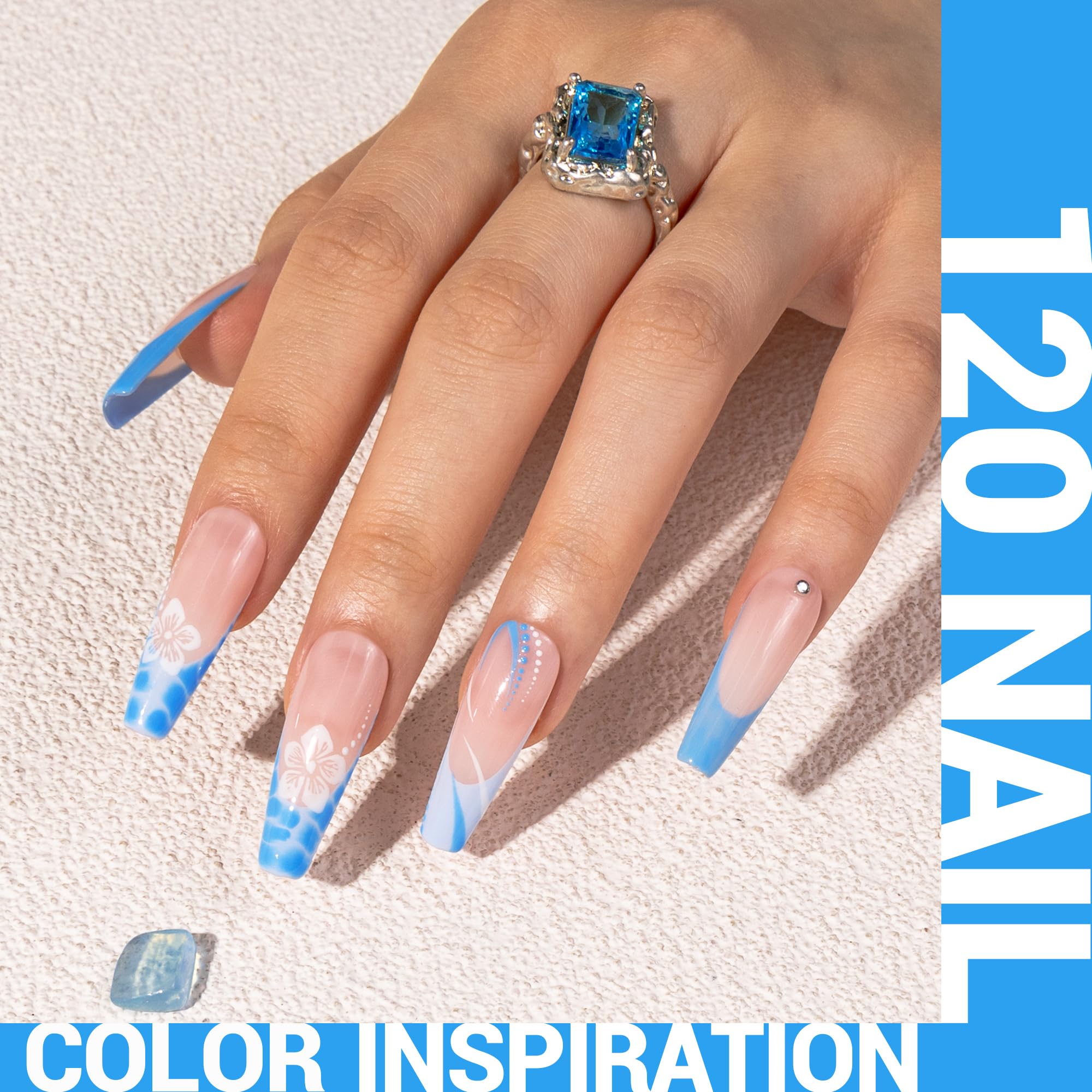 Melodysusie Thick Light Blue Gel Nail Polish,0.5Fl Oz Ocean Blue Nails Soak Off Uv Led Baby Blue Gel Polish Christmas Gift For W