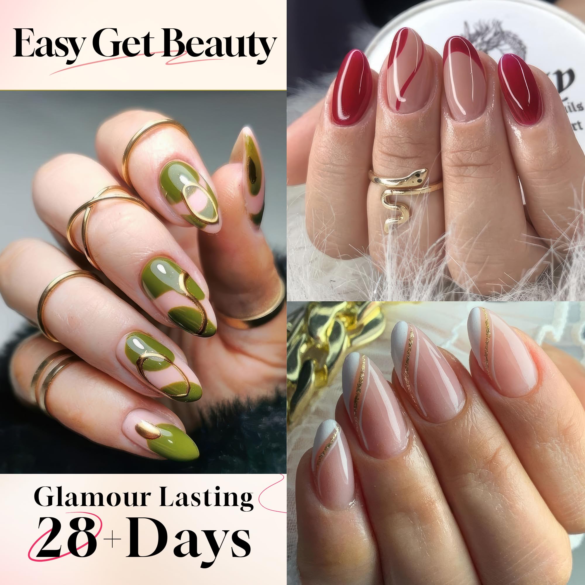 Una Gella Extra Short Almond Nail Tips Half Cover - Soft Gel Short Almond Shape Nail Tips Matte 216Pcs Clear Gelly Almond Gel X