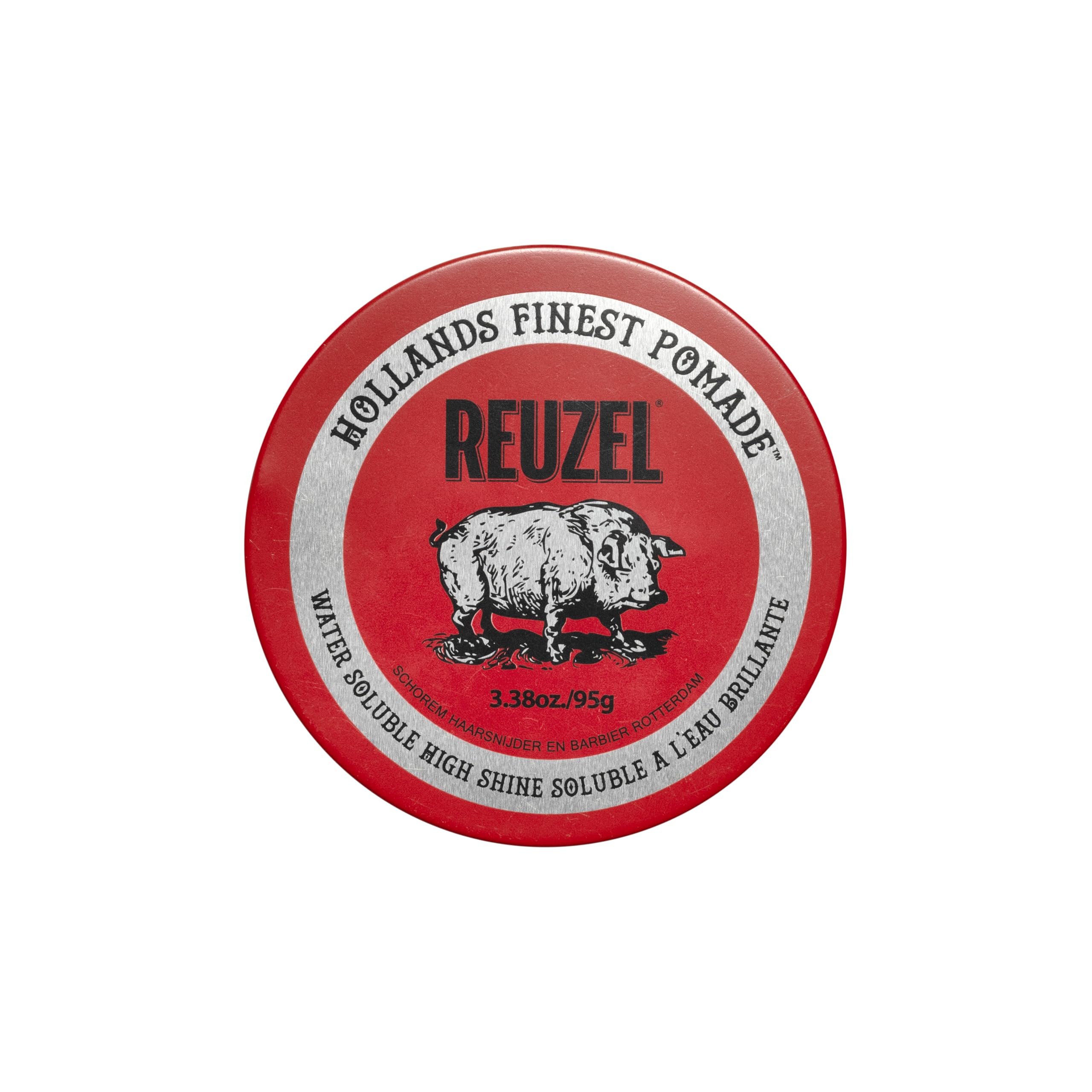 REUZEL Red Pomade, Medium All Day Hold, Water Soluble Styling, High Shine and Flake Free, Easy To Wash Out, For All Hair Types, 