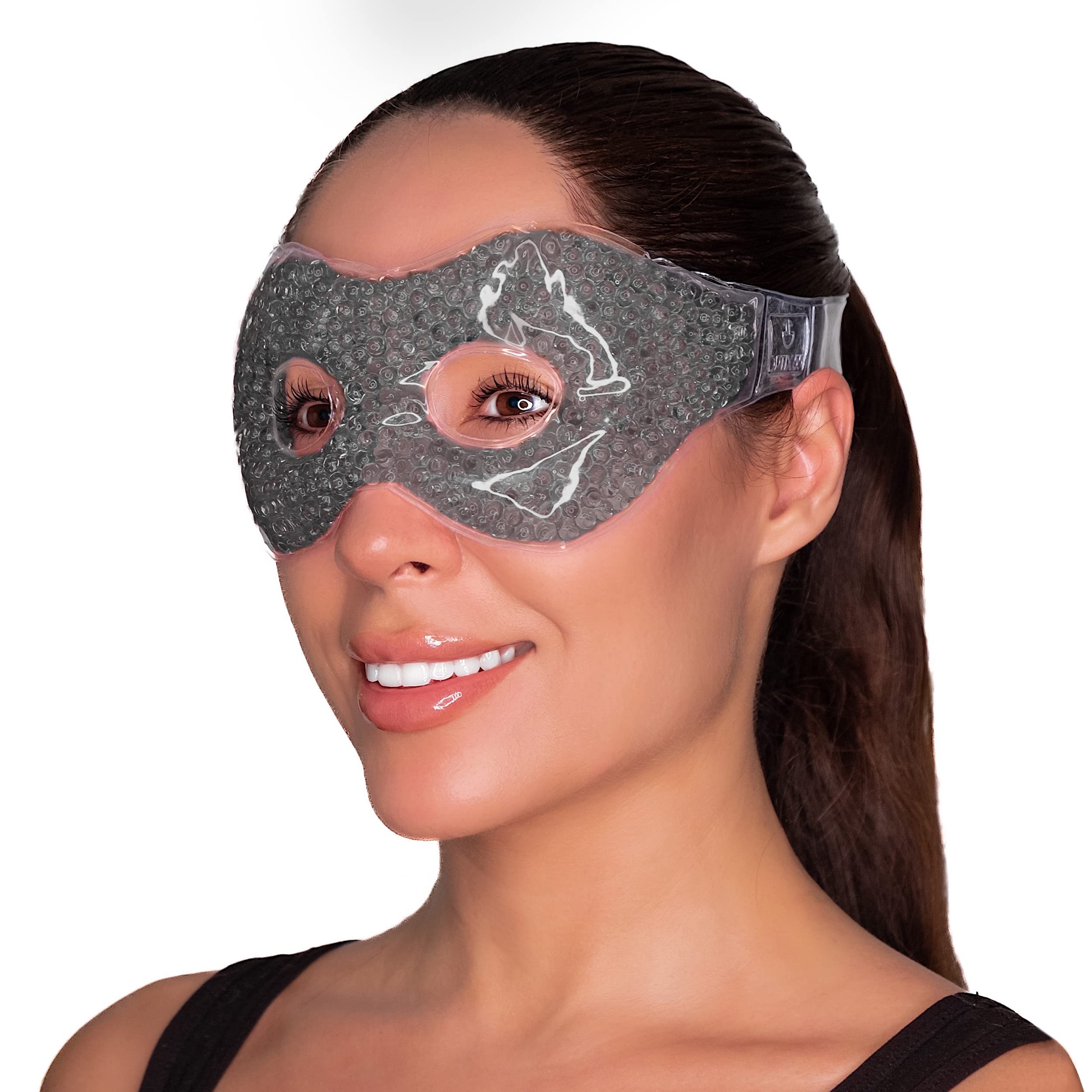 gel Eye Mask with Eye Holes- Hot cold compress Pack Eye Therapy cooling Eye Mask for Puffy Eyes, Dry Eyes, Headaches, Migraines,