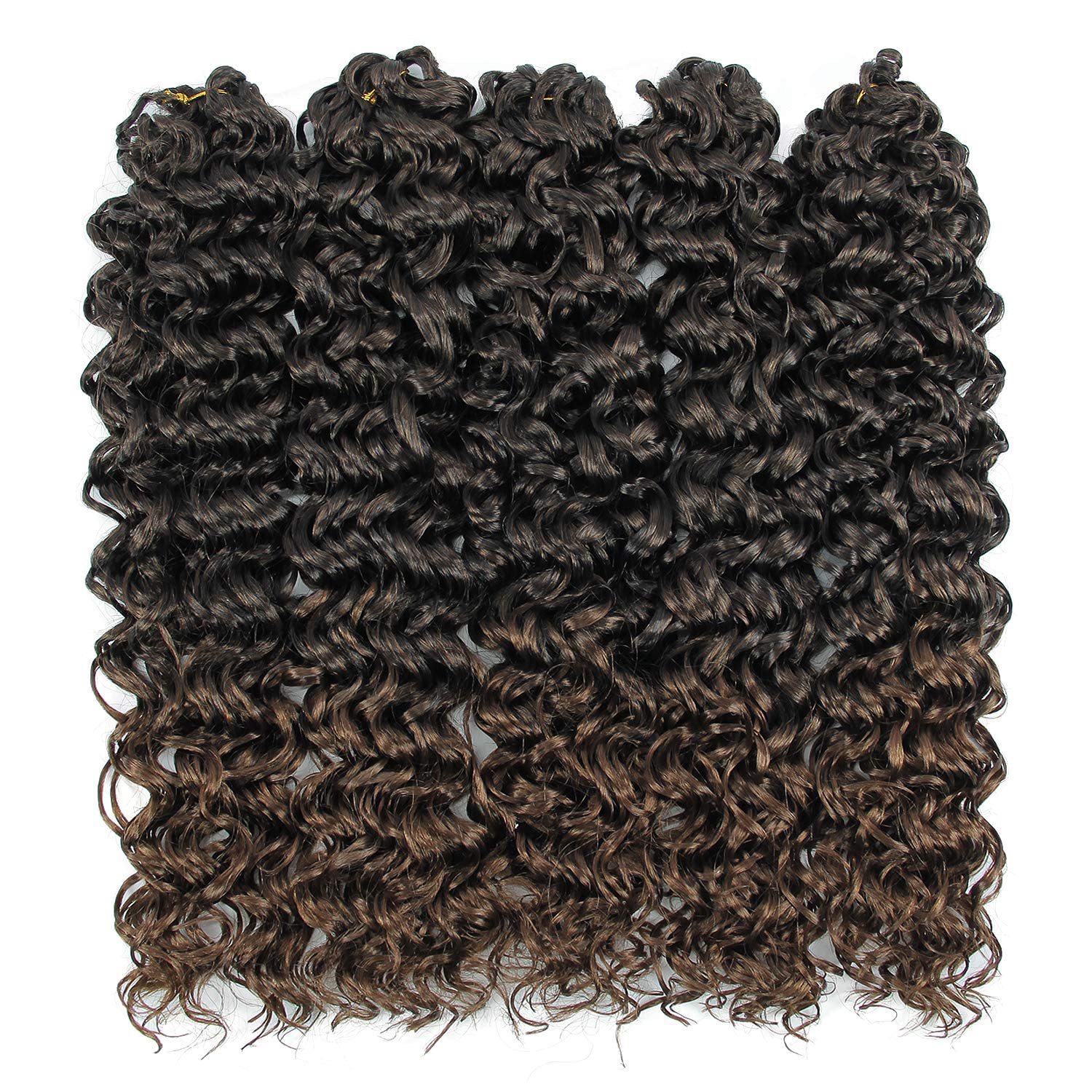 Gogo Curl Crochet Hair 18Inch Water Wave Crochet Hair Ombre Brown Synthetic Bohemian Crochet Braids Deep Wave Braiding Hair Exte