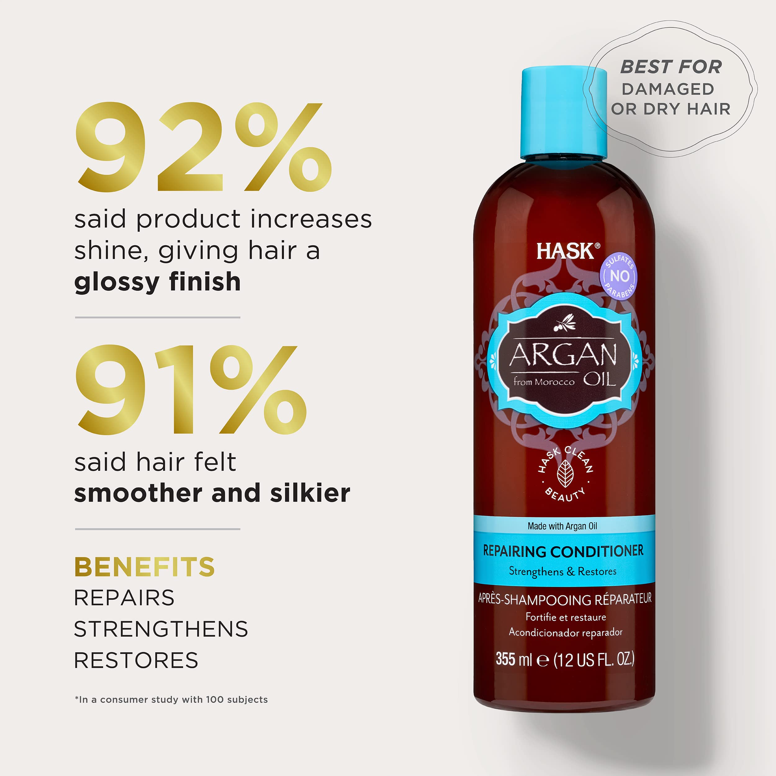 Hask Argan Oil Repairing Conditioner, 12 oz (Pack of 6)