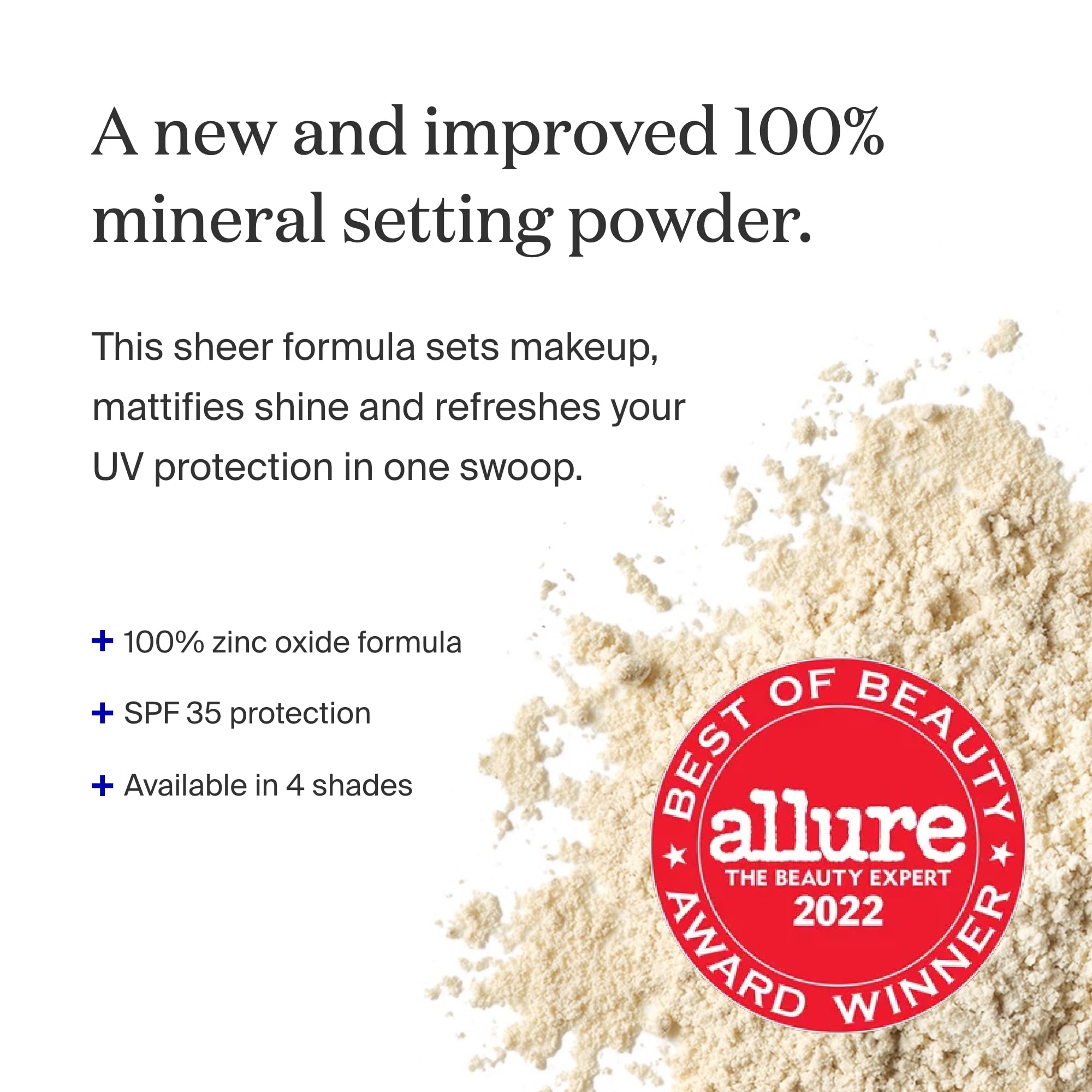 Supergoop (Re)Setting 100% Mineral Powder, Translucent - 015 Oz - Makeup Setting Powder + Broad Spectrum Spf 35 Pa+++ Sunscreen