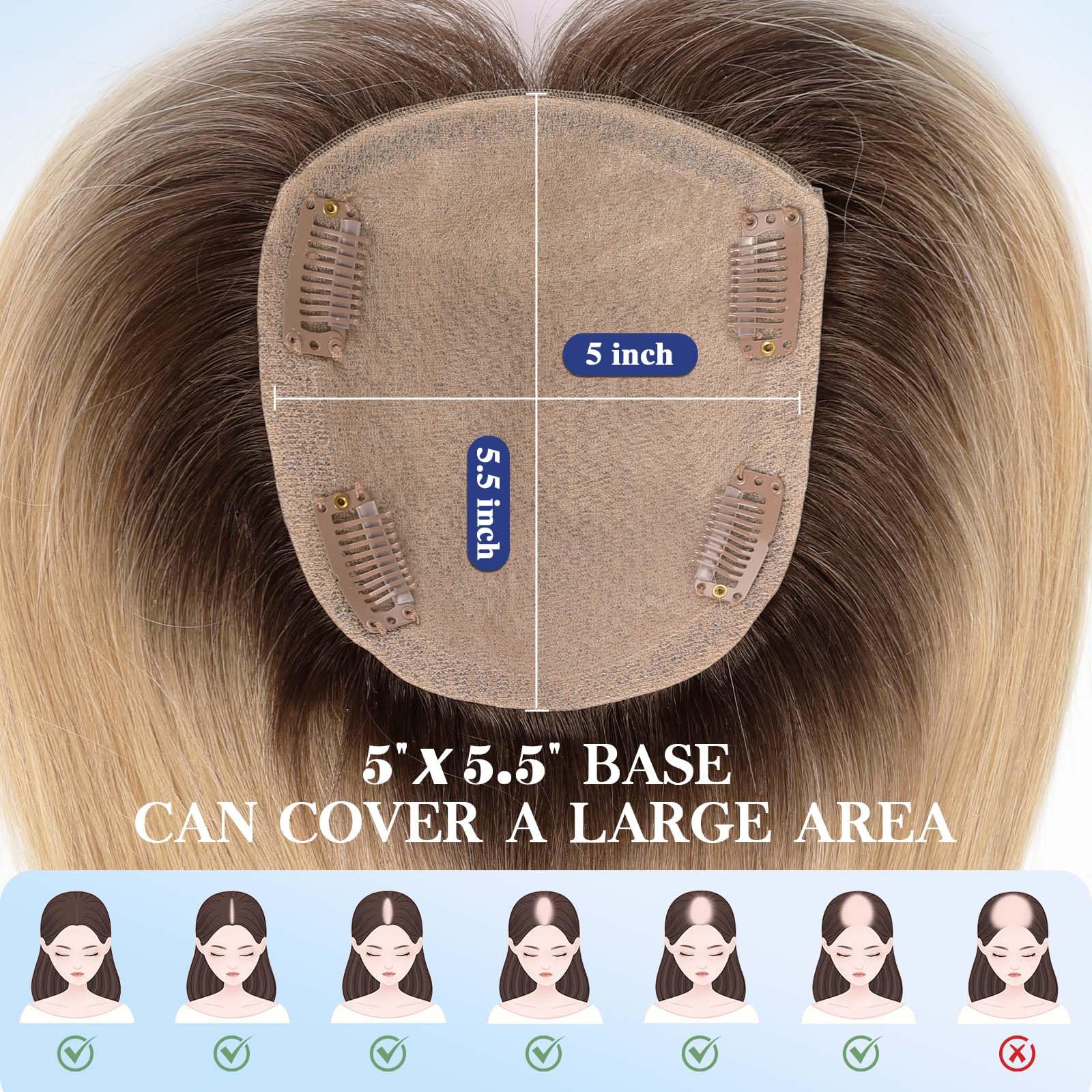 Haircube Hair Topper 5''*5.5'' Base Hair Toppers For Women Real Human Hair