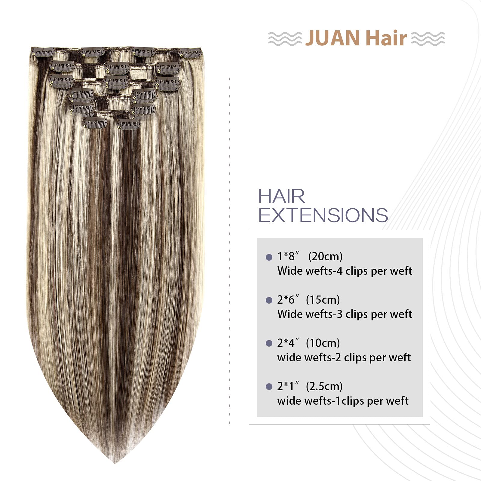 Aison 15 Inch Clip in Hair Extensions 70G Dark Brown to Blonde 100% Remy Human Hair Soft Silky Straight for Fashion Women 7pcs 1