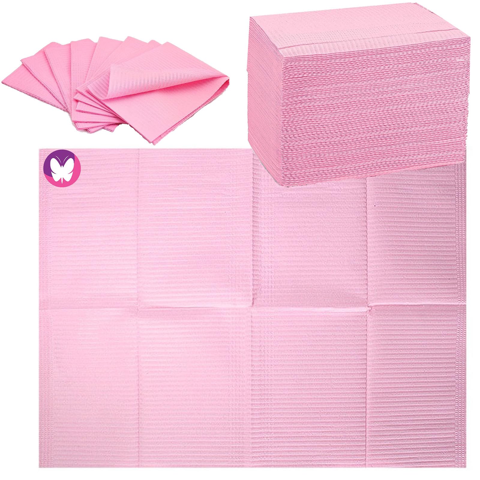 Golashfun Nail Art Table Mats Disposable Nail Paper Towels,50Pcs Pink Waterproof 3 Ply Nail Art Paper 13'' X 17'' Pads For Nail