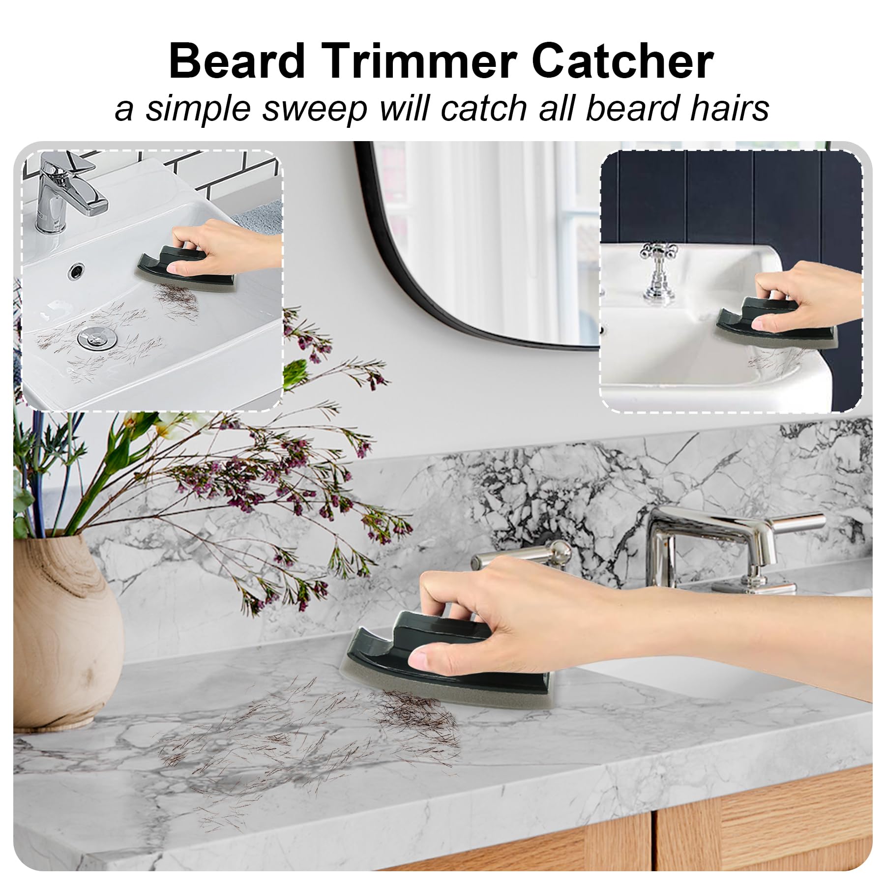 Beard Cleaner Brush For Sink: Beard Clean Up Sink, Men Beard Clean Up Use Beard Trimmings For Sink Countertops Cleaning, Clean B