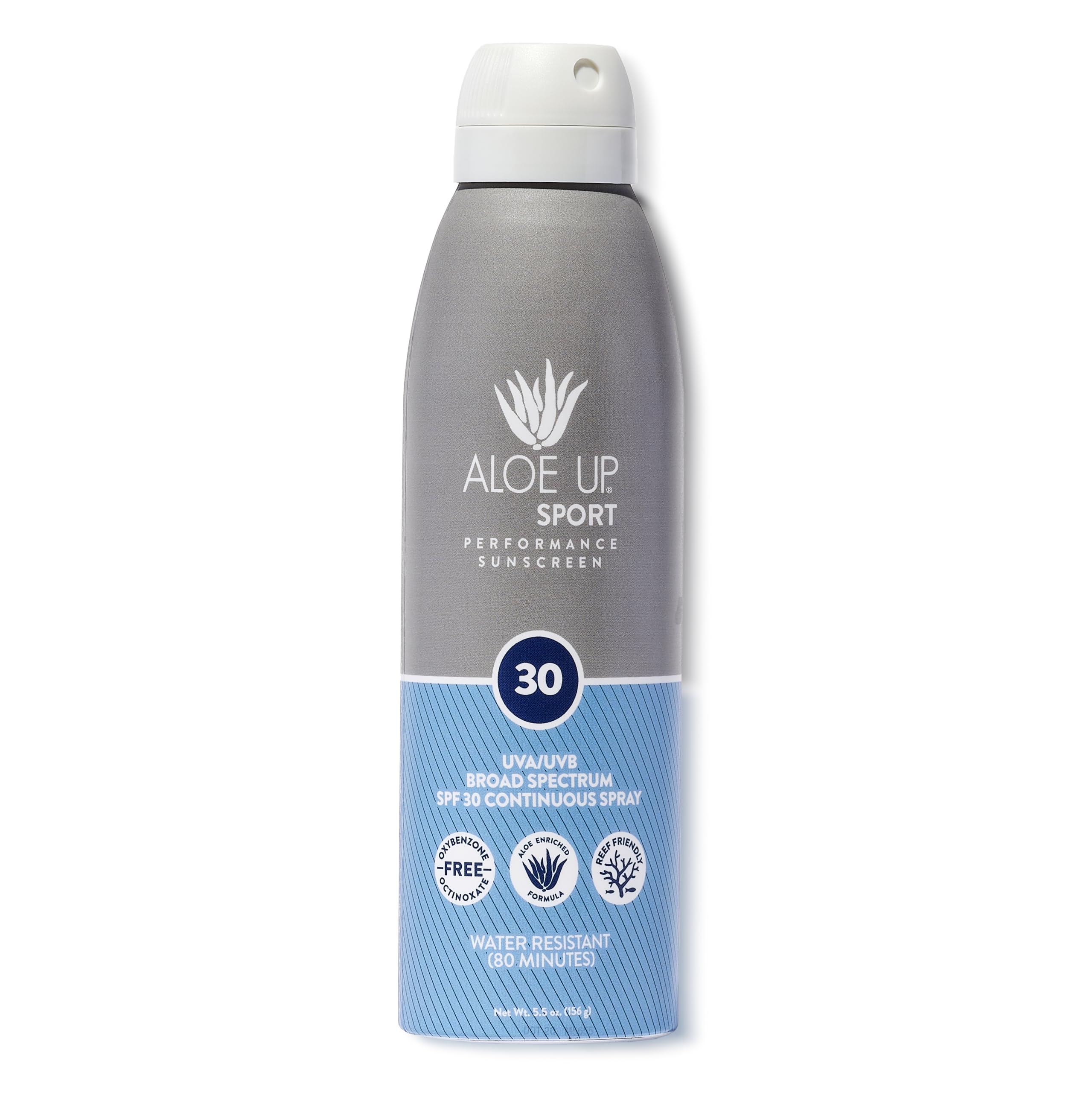 Aloe Up Sport Continuous Spray Sunscreen Spf 30 - Broad Spectrum Uva/Uvb Sunscreen Protector For Face And Body - With Aloe Vera