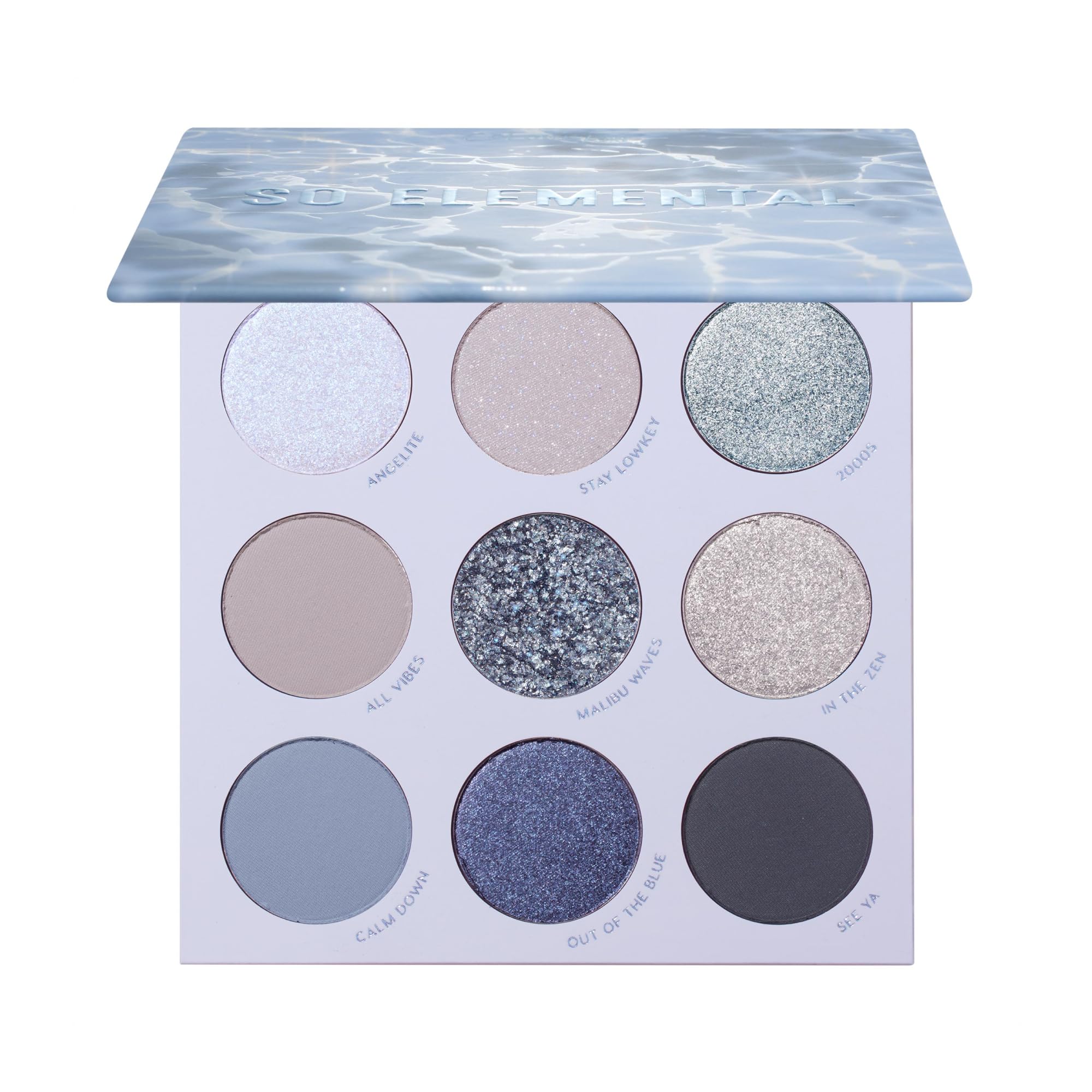 Colourpop So Elemental Shadow Palette - Blue & Silver Shadow Palette with Metallic and Matte Finishes - High-Pigment Makeup with