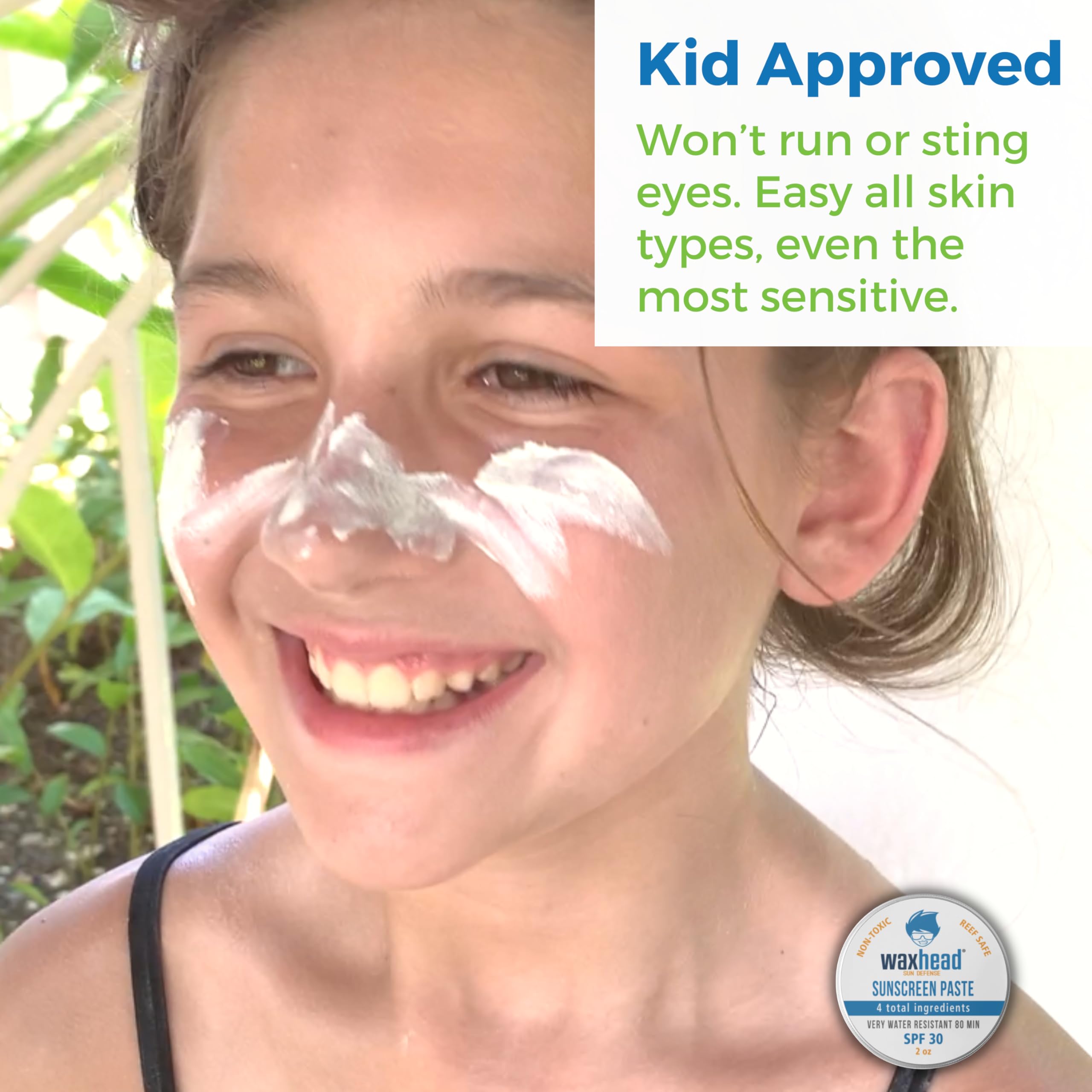 Waxhead Zinc Oxide Sunscreen Face For Nose, Reef Safe Spf 30, Pure Zinc Sunscreen Paste, Waterproof For Swimming Surfing Lifegua