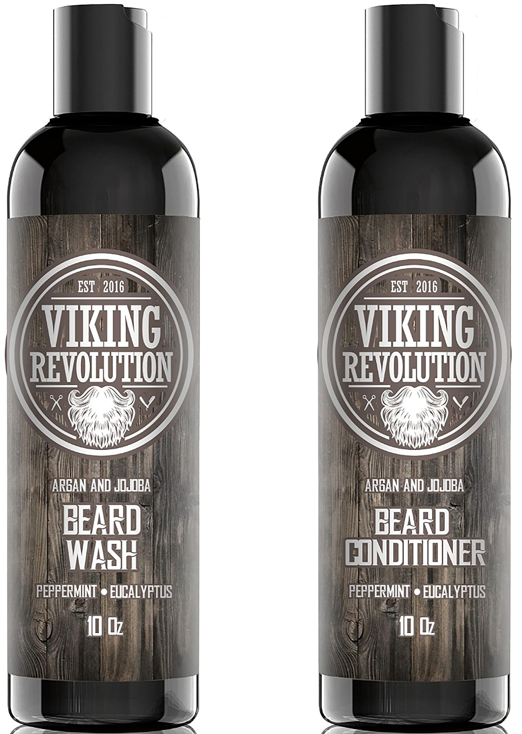 Viking Revolution Beard Shampoo And Conditioner Set - Top-Tier Beard Care Kit With Argan & Jojoba Oils For Healthy Beard Growth,