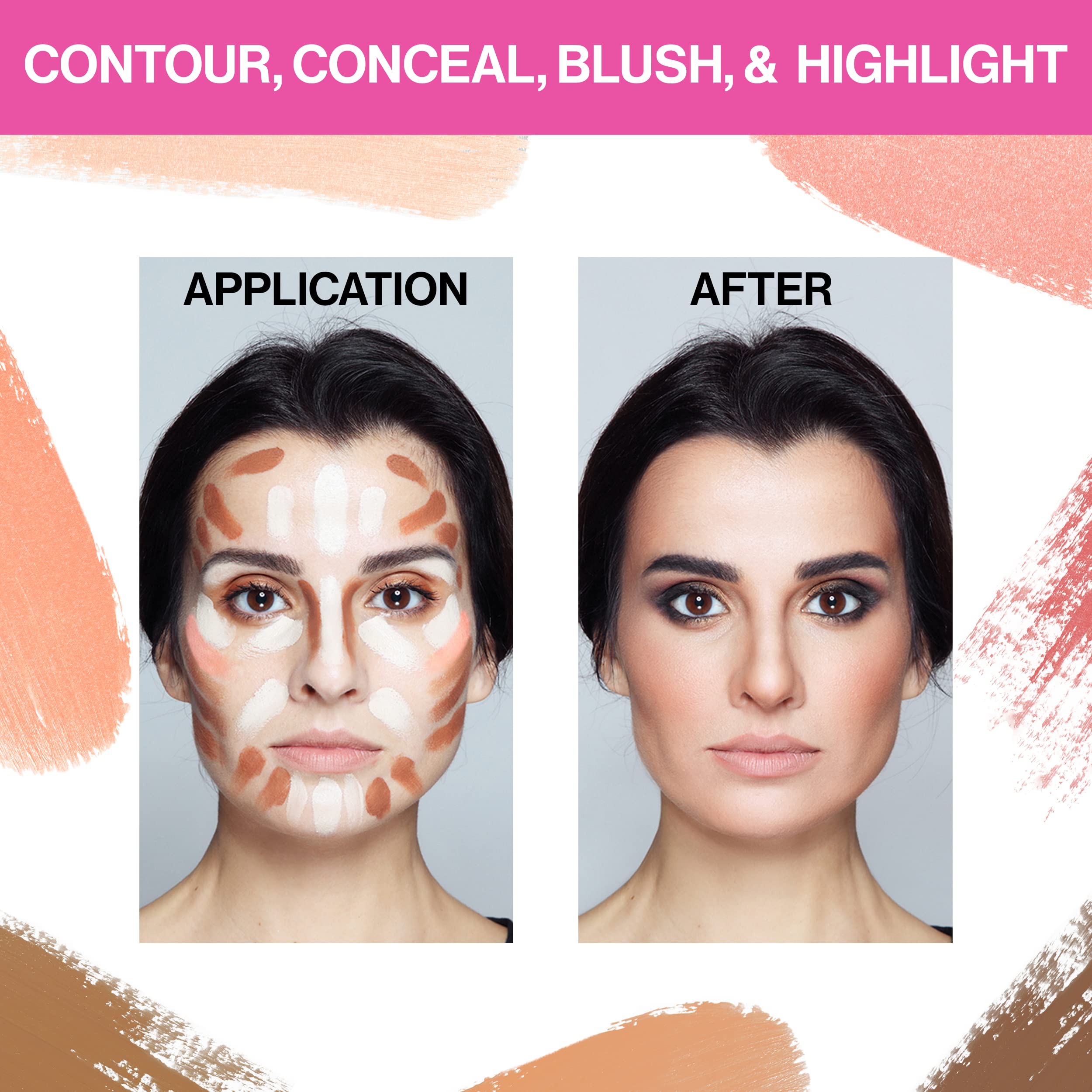 Wet N Wild Megaglo Blush Stick Conceal & Contour, Hustle & Glow  Matte  Face Multistick Makeup Multistick  For Cheeks  Cream