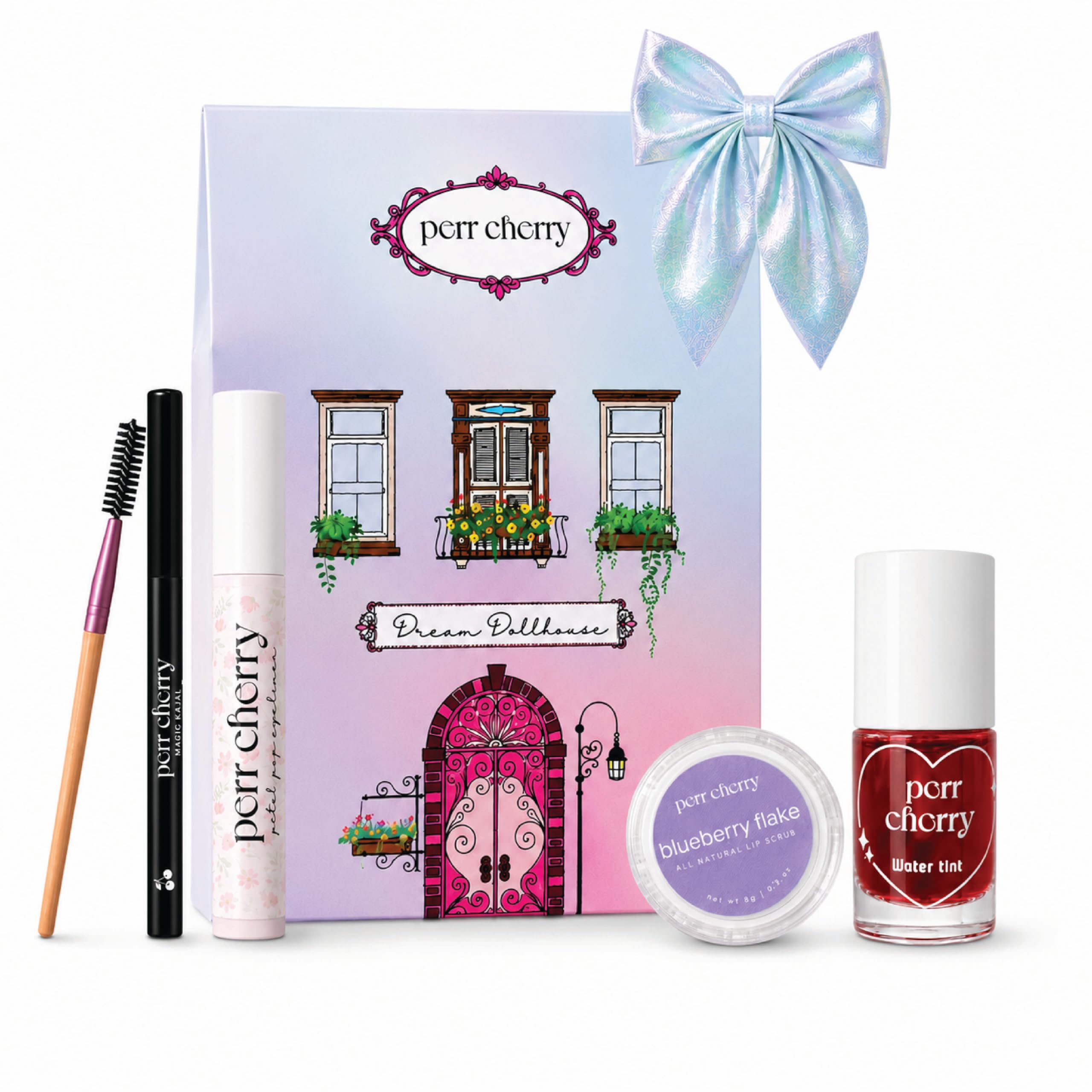 Perr Cherry 6Piece Organic Makeup Kit For Kids, Preteens & Teen Girls | 100% Natural & Skin Friendly | Includes Kajal, Eyeliner