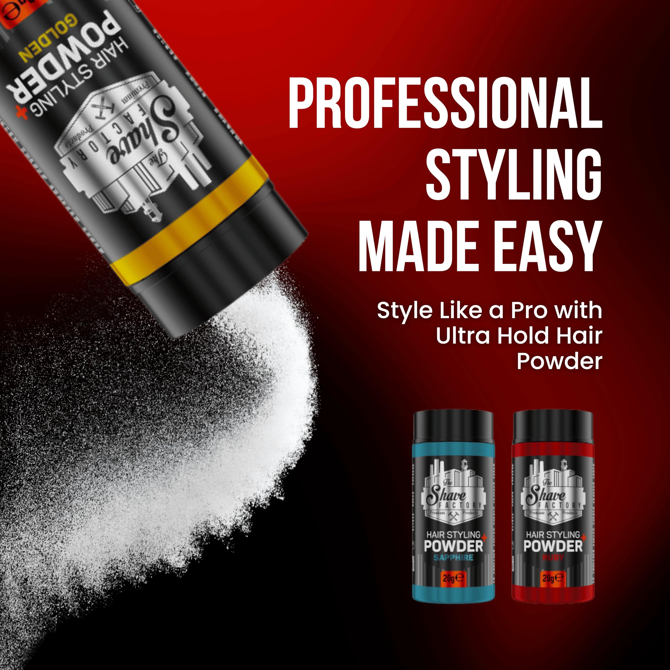 the shave factory Hair Styling Powder (20g) - Powder Wax, Styling Powder, Volumizing Powder for Hair, Hair powder with matt effe