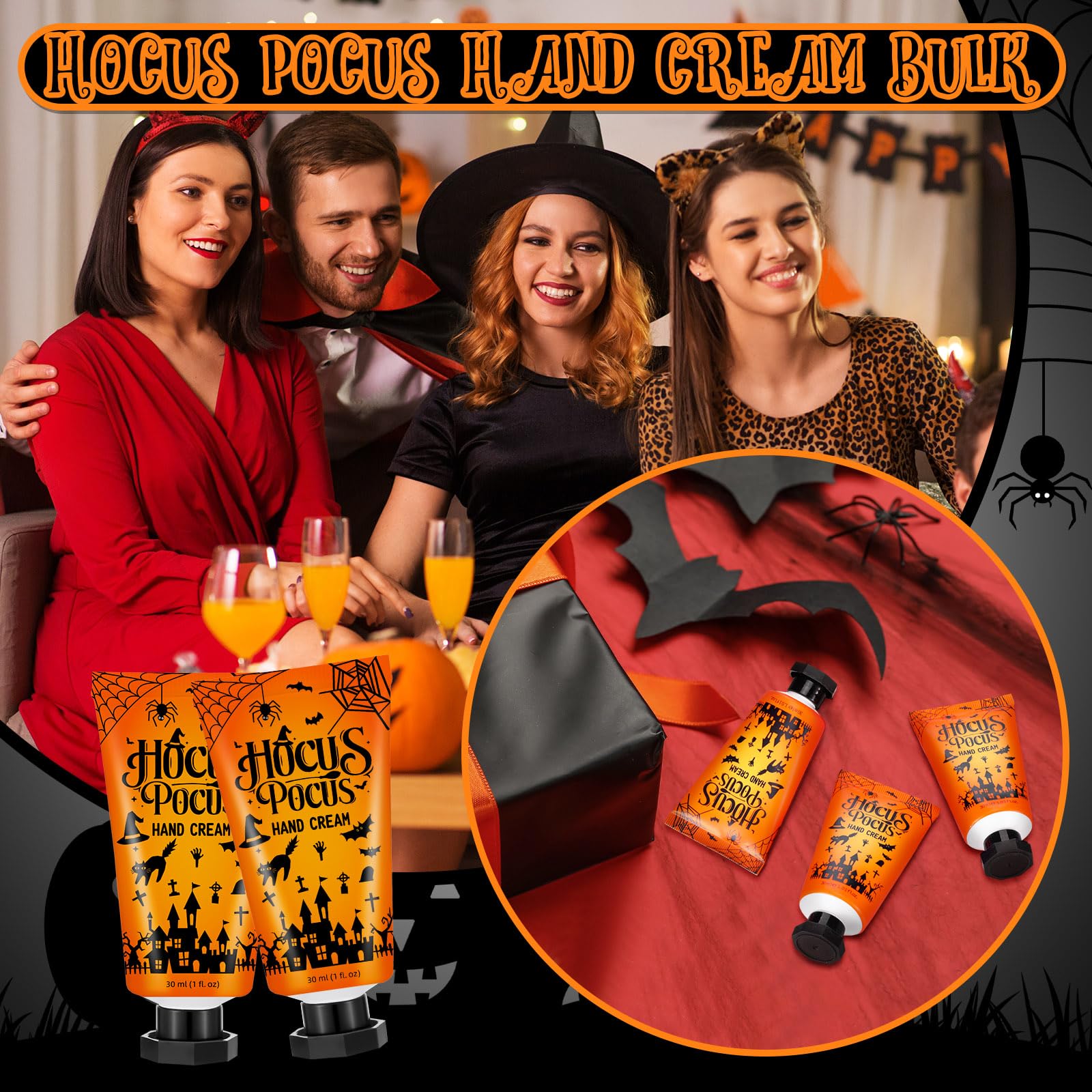 Heigble 48 Sets Halloween Hand Cream Gifts Bulk Halloween Party Supplies Favors Hand Cream Travel Lotions Size Bulk with Ghost S