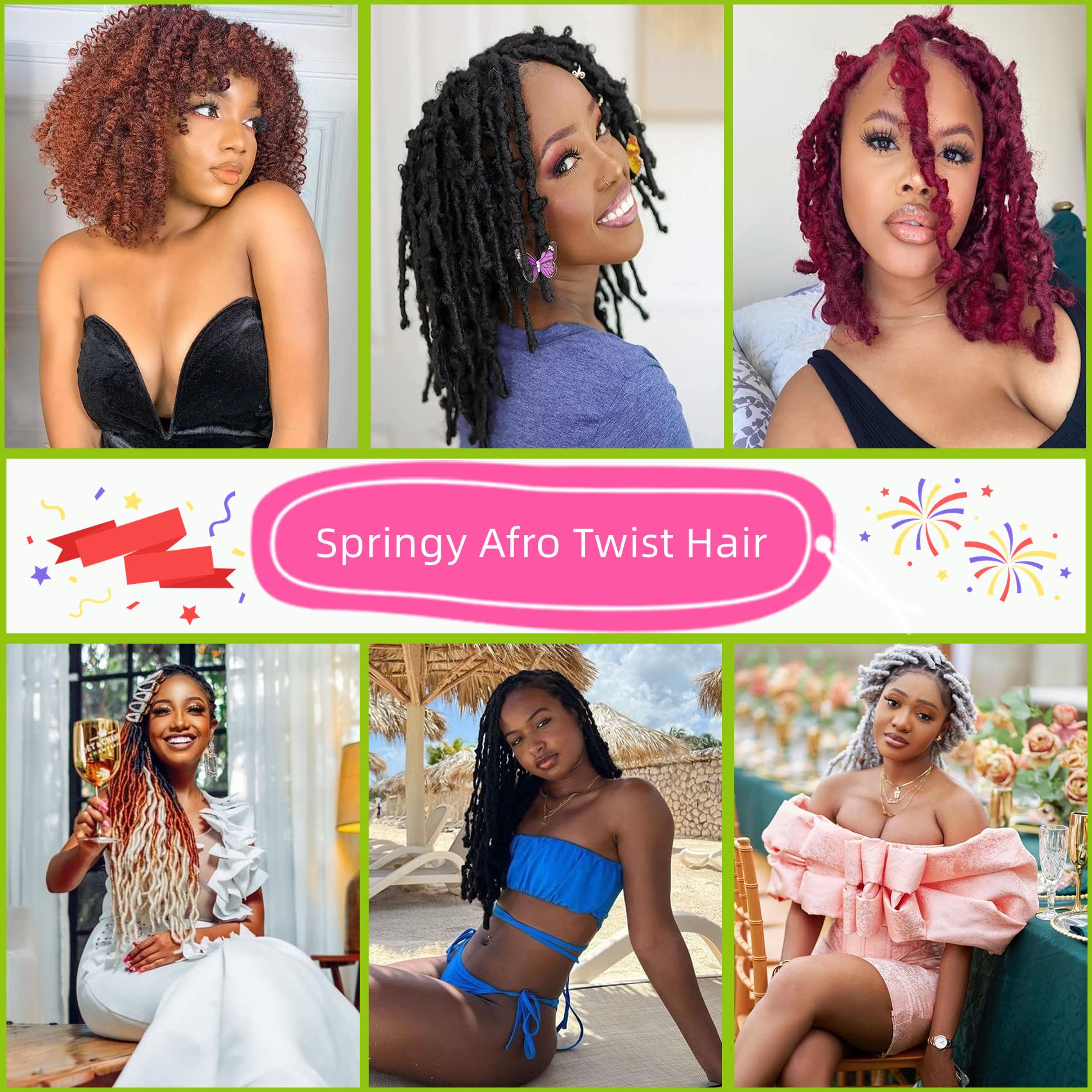 12 Inch Marley Twist Braiding Hair 8 Packs Pre-Separated Springy Afro Twist Hair Extension For Passion Butterfly Locs Kinky Afro
