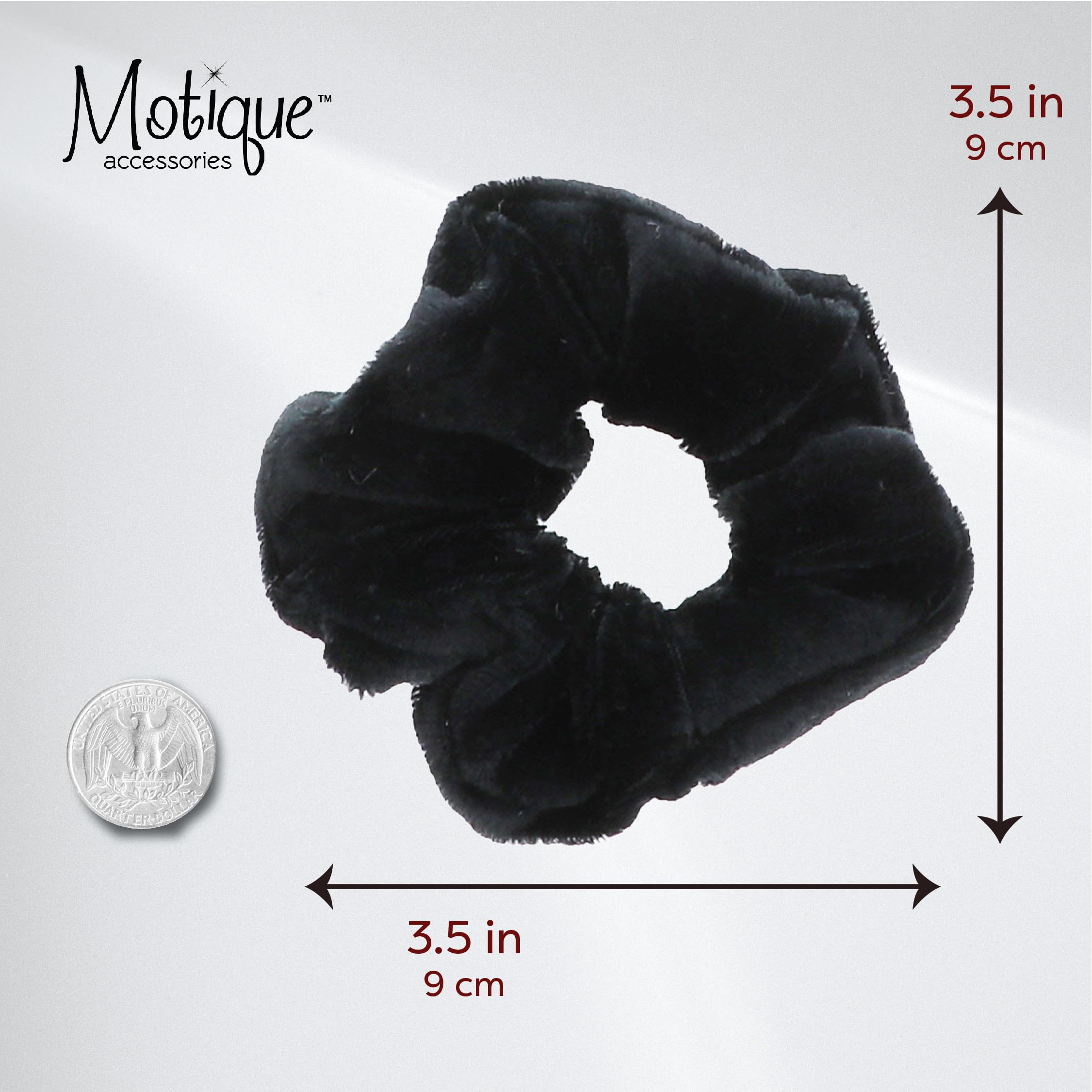 Velvet Solid Scrunchies - Set Of 2-Black