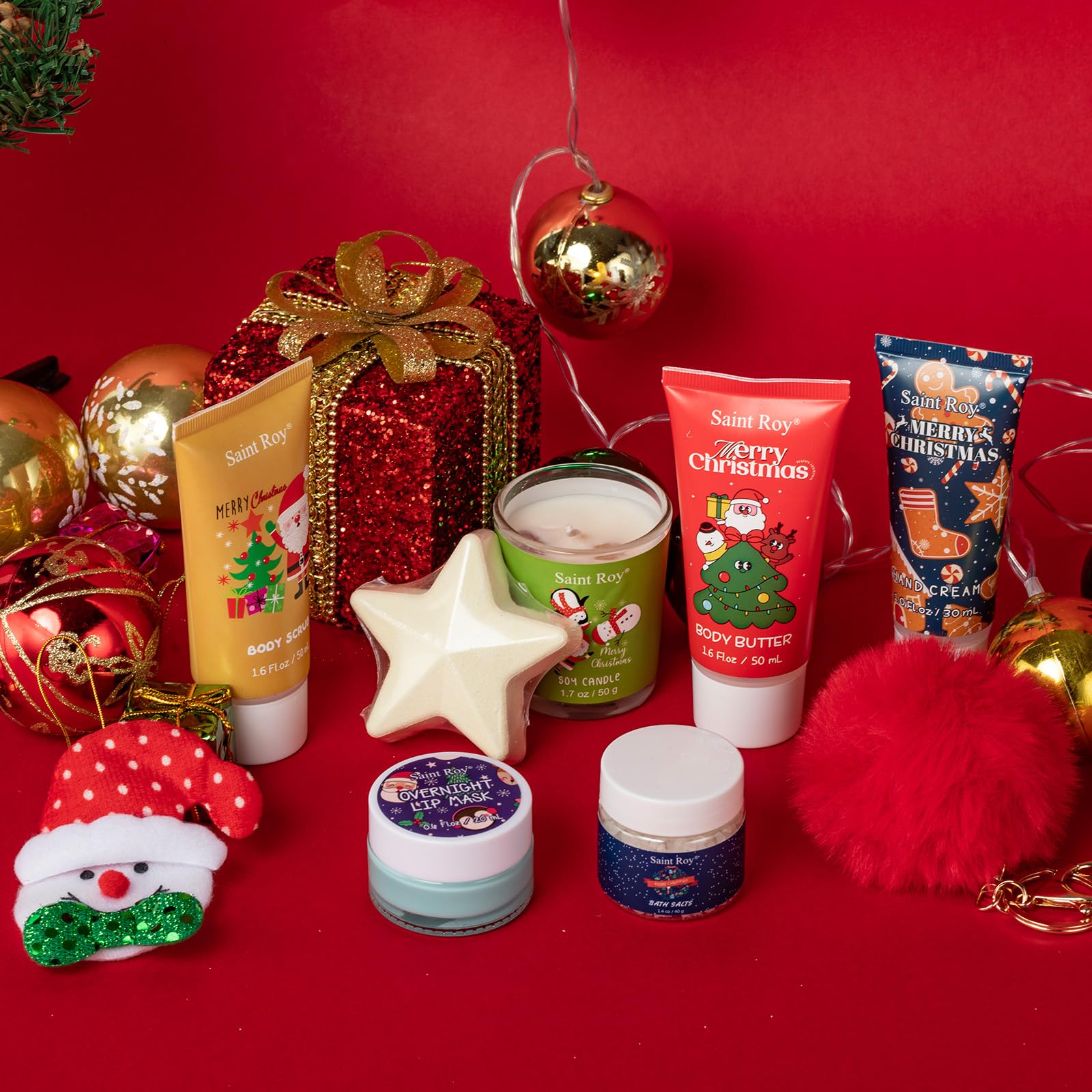 Christmas Gift Set, Bath And Body Gifts Sets For Women, Merry Christmas Surprise Box, 15Pcs Luxury Spa Gifts For Her, Teen Girls