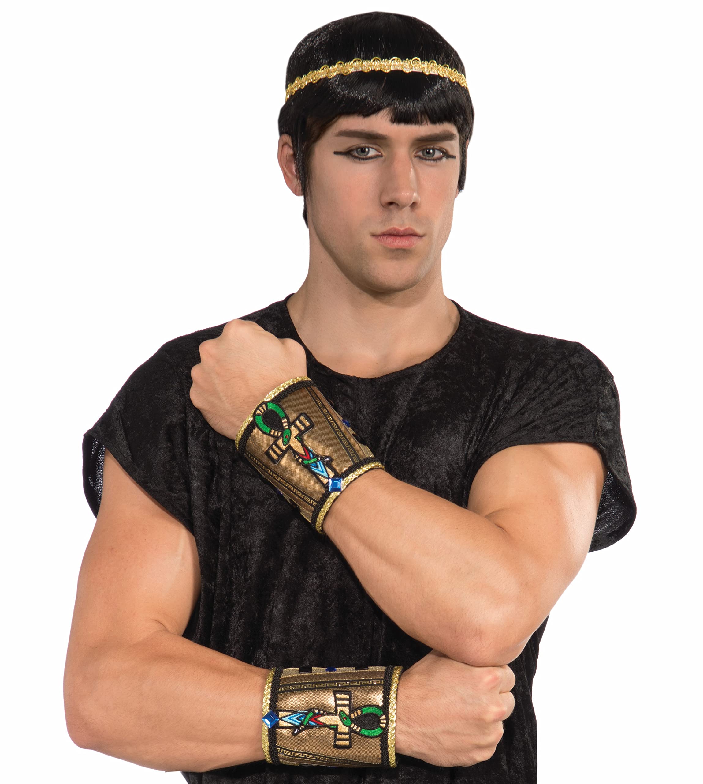 Forum Novelties mens teen boys Deluxe Egyptian Wrist Cuffs Costume Accessory Party Supplies, As Shown., One Size US