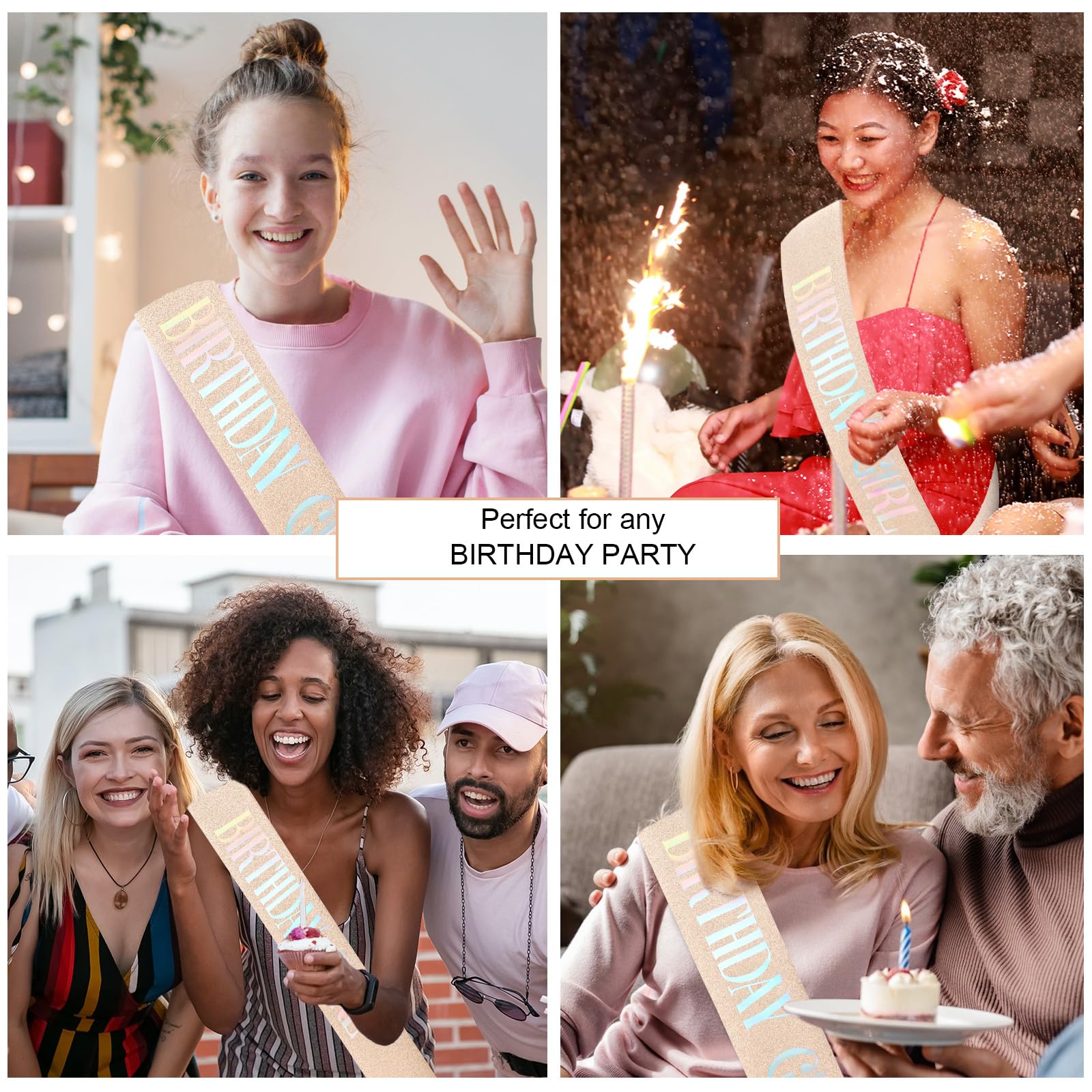 Cieher Rose Gold Queen Sash For 21St, 30Th Birthday Decorations And Gifts For Women And Girls, 67''L X 3.6''W