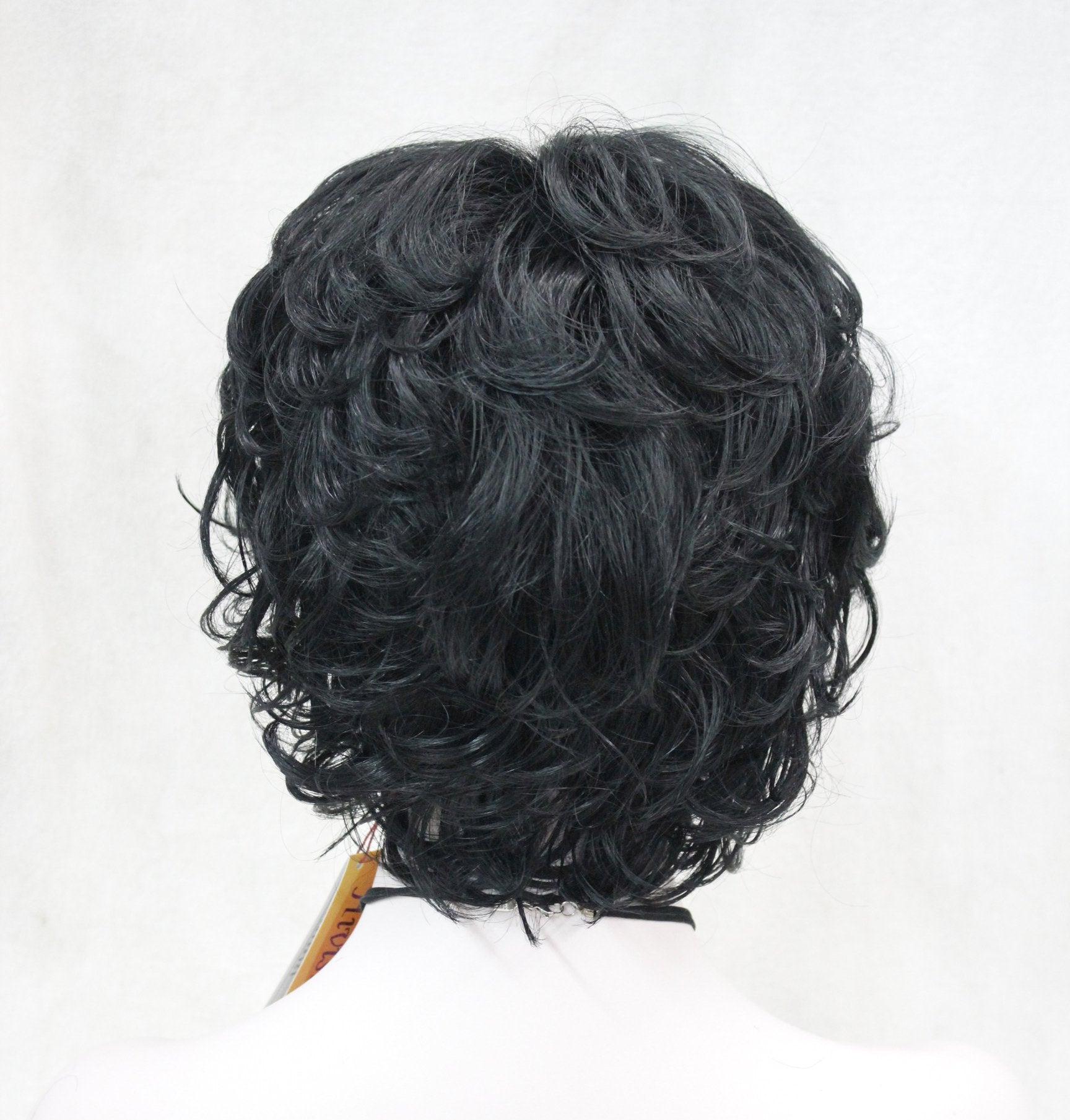 Lydell Women'S Short Curly Wavy Wig Synthetic Hair Full Wig 6 Inches (Black)
