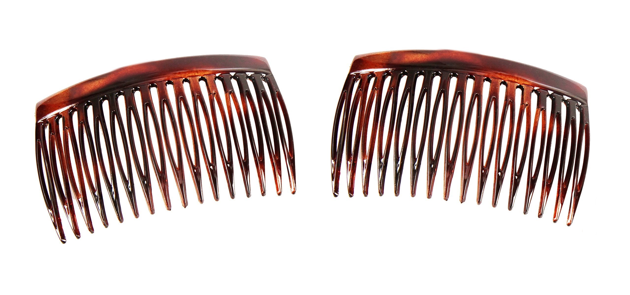 Caravan Side Comb Made in France of Cellulid Aceteae in Tortoise Shell Pair, 0.5 Ounce