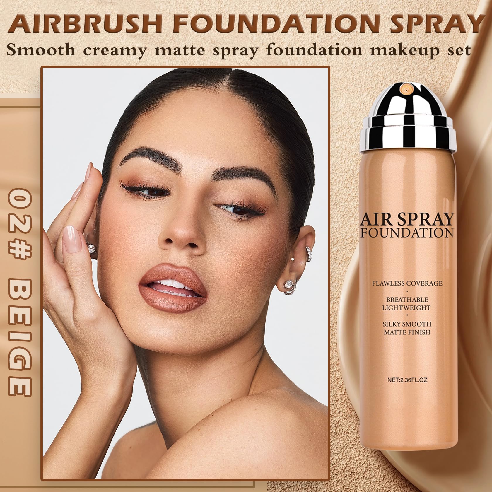 Lzxlukgir Airbrush Flawless Setting Spray,Hydrating Full Coverage Foundation For Smooth Radiant Finish,Breathable Blendable,Ligh