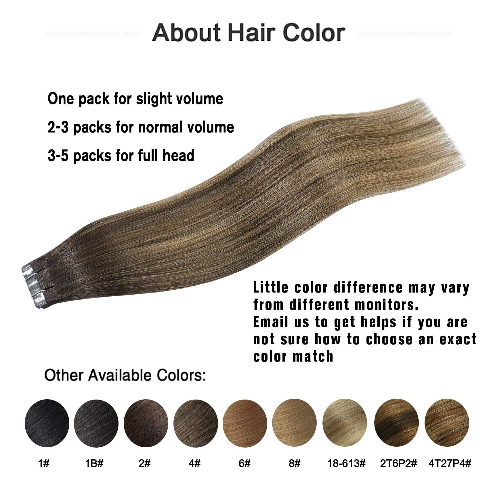Balayage Tape in Hair Extensions Chocolate Brown To Dark Blonde 100% Remy Human Hair Extensions for Women 20 Pcs/Package(22Inch