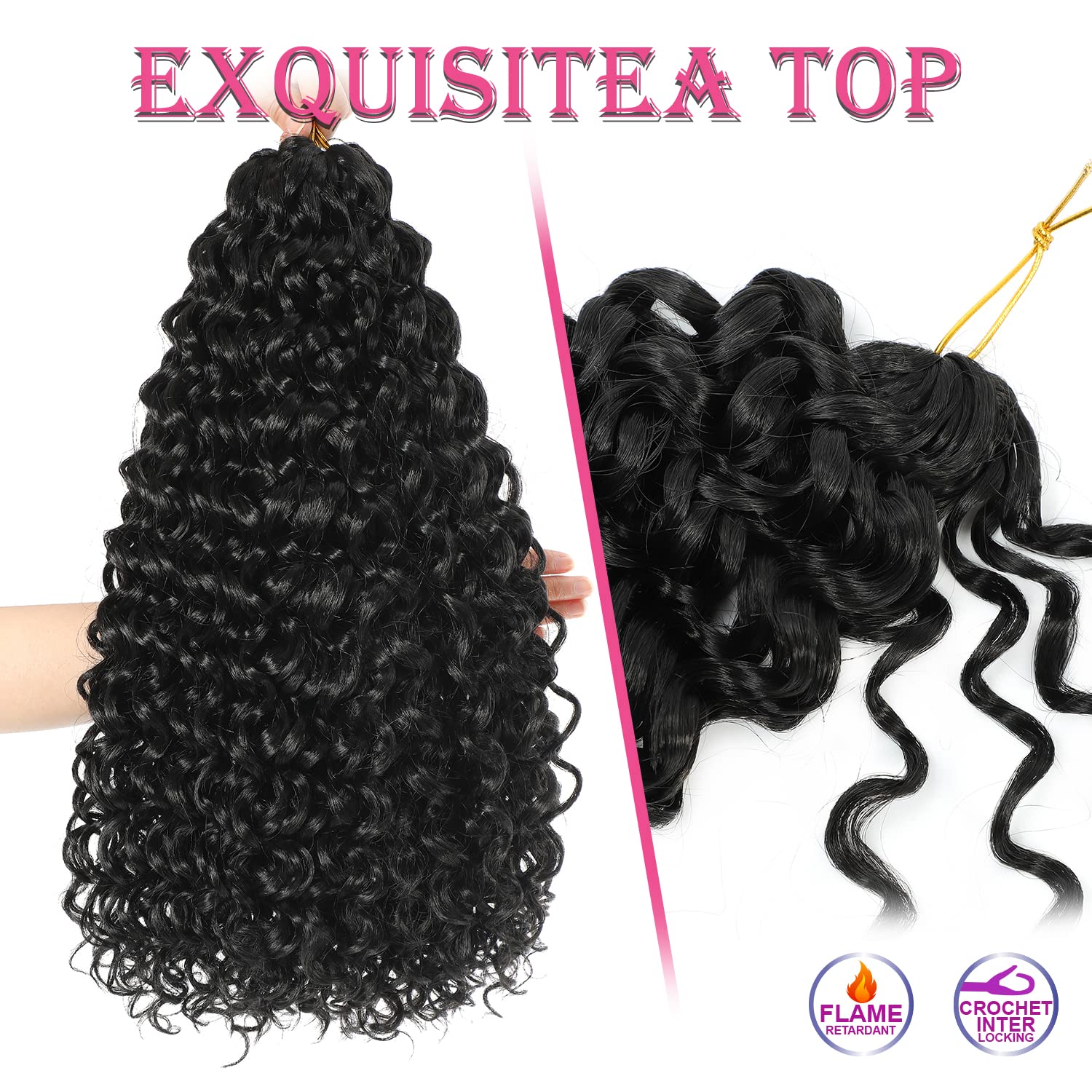 Gogo Curl Crochet Hair 14 Inch 7 Packs Short Curly Crochet Hair For Blcak Women - Beach Curl Crochet Hair - Deep Wave Crochet Ha