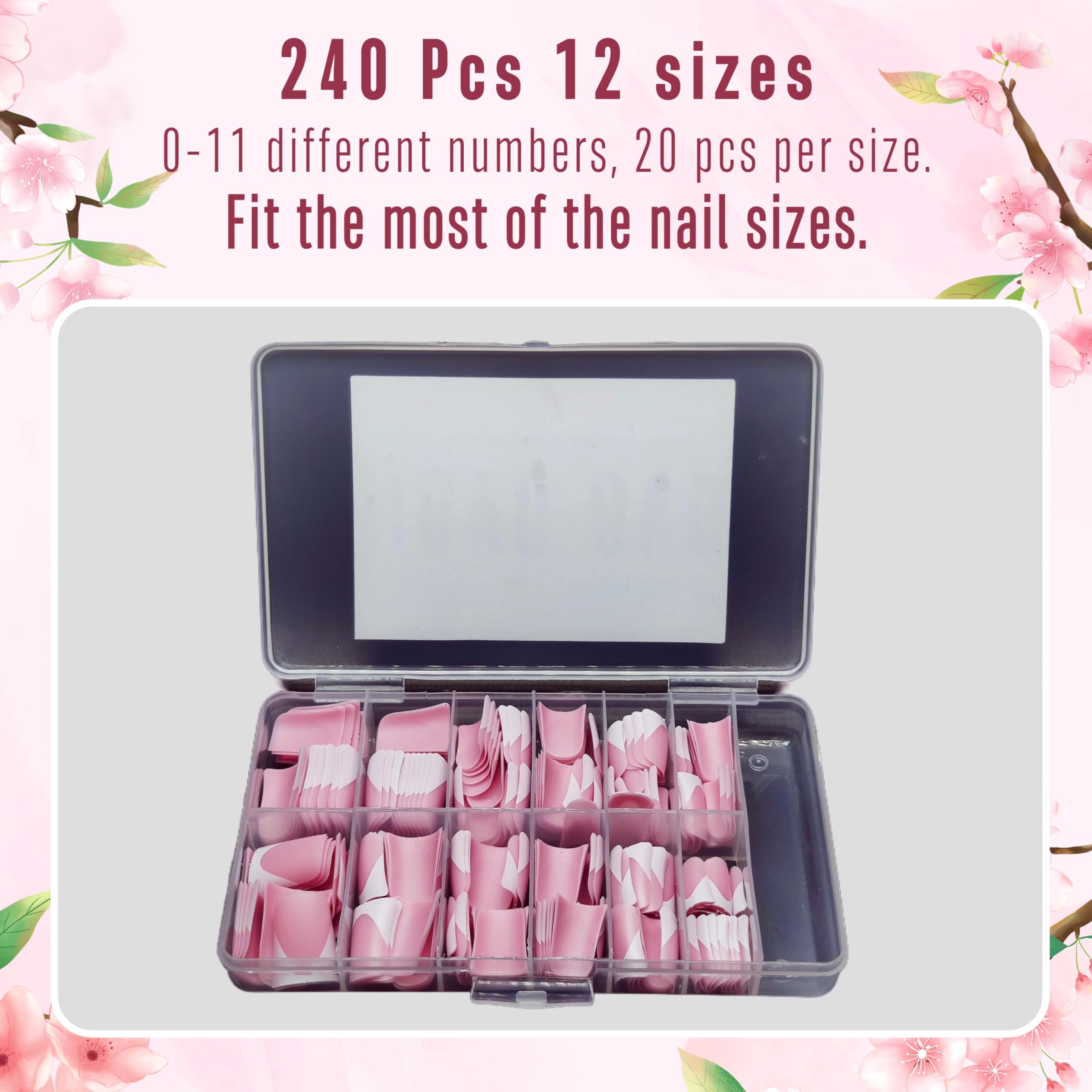 NOVO OVO French Tip Short Duck Nail Tips Press on, Pre-designed Soft Gel Nail Extension, BERRY PINK Pre-applied Tip Primer & Bas