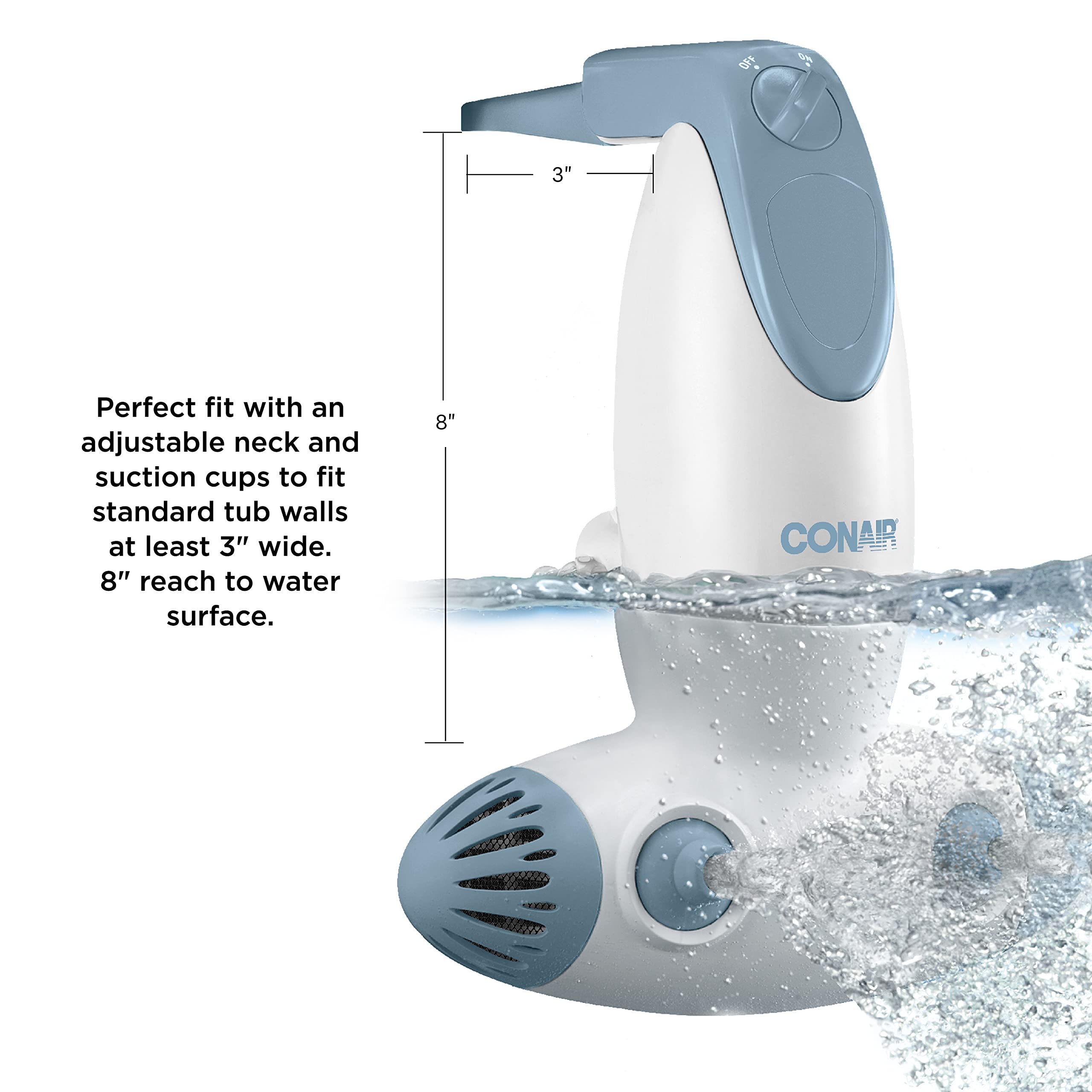 Conair Jet Hydro Spa - Portable Bath Spa With Dual Hydro Jets For Tub - Bath Spa Jet For Tub Creates Soothing Bubbles And/Or Mas