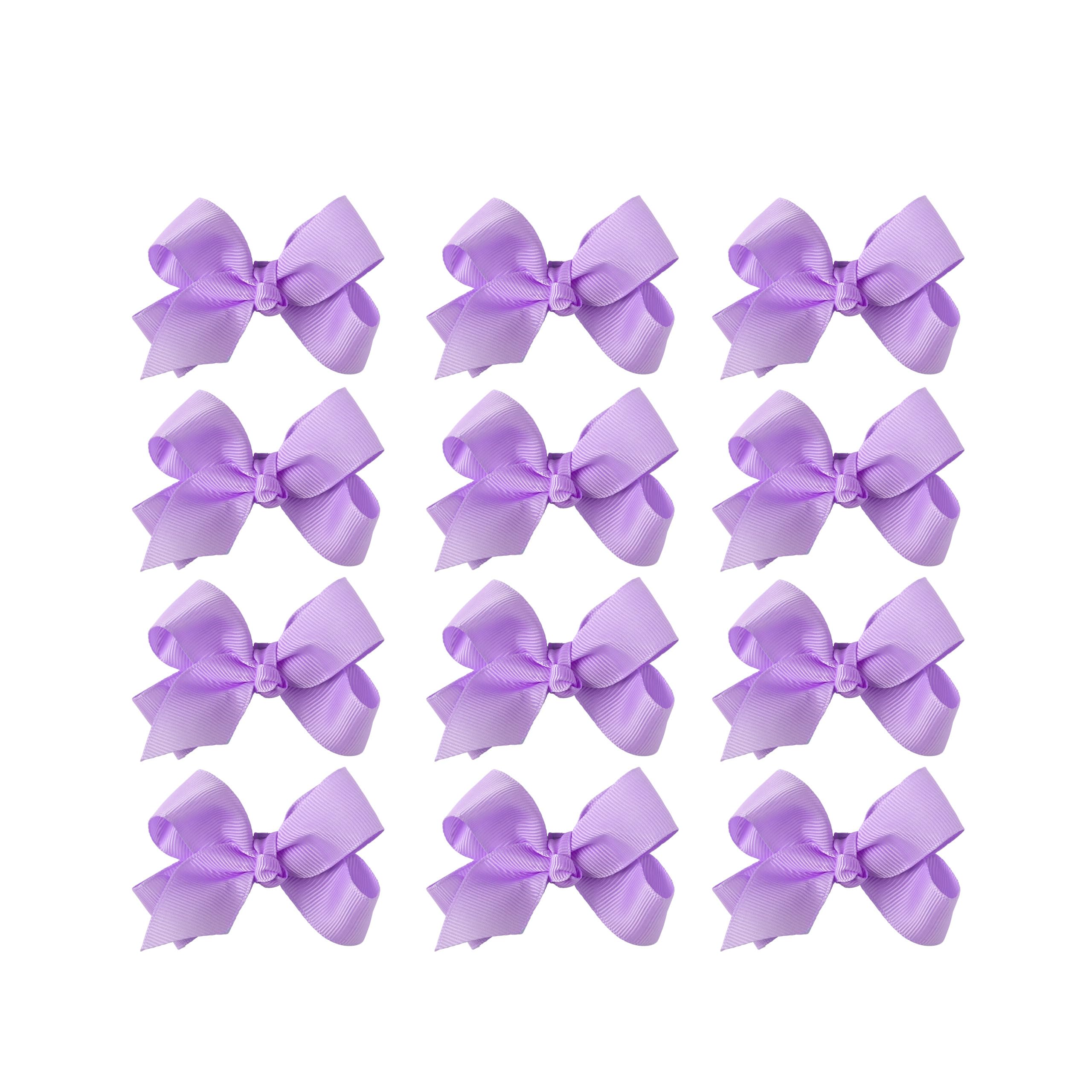Small Solid Bow for Girls - Set of 12 (Lavender)