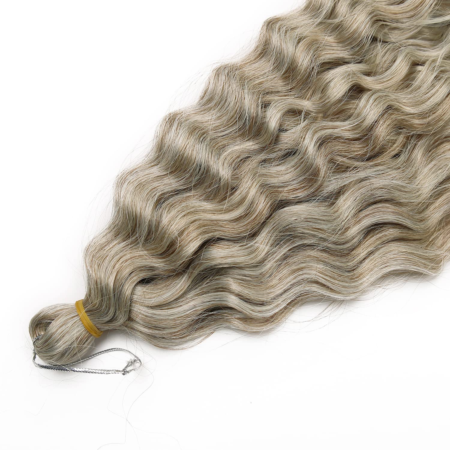 Maysa Ocean Wave Crochet Hair Extensions, Synthetic Brown Curly Braiding Crochet Hair, 22 Inch 6Packs Ombre Crochet Hair Extensi