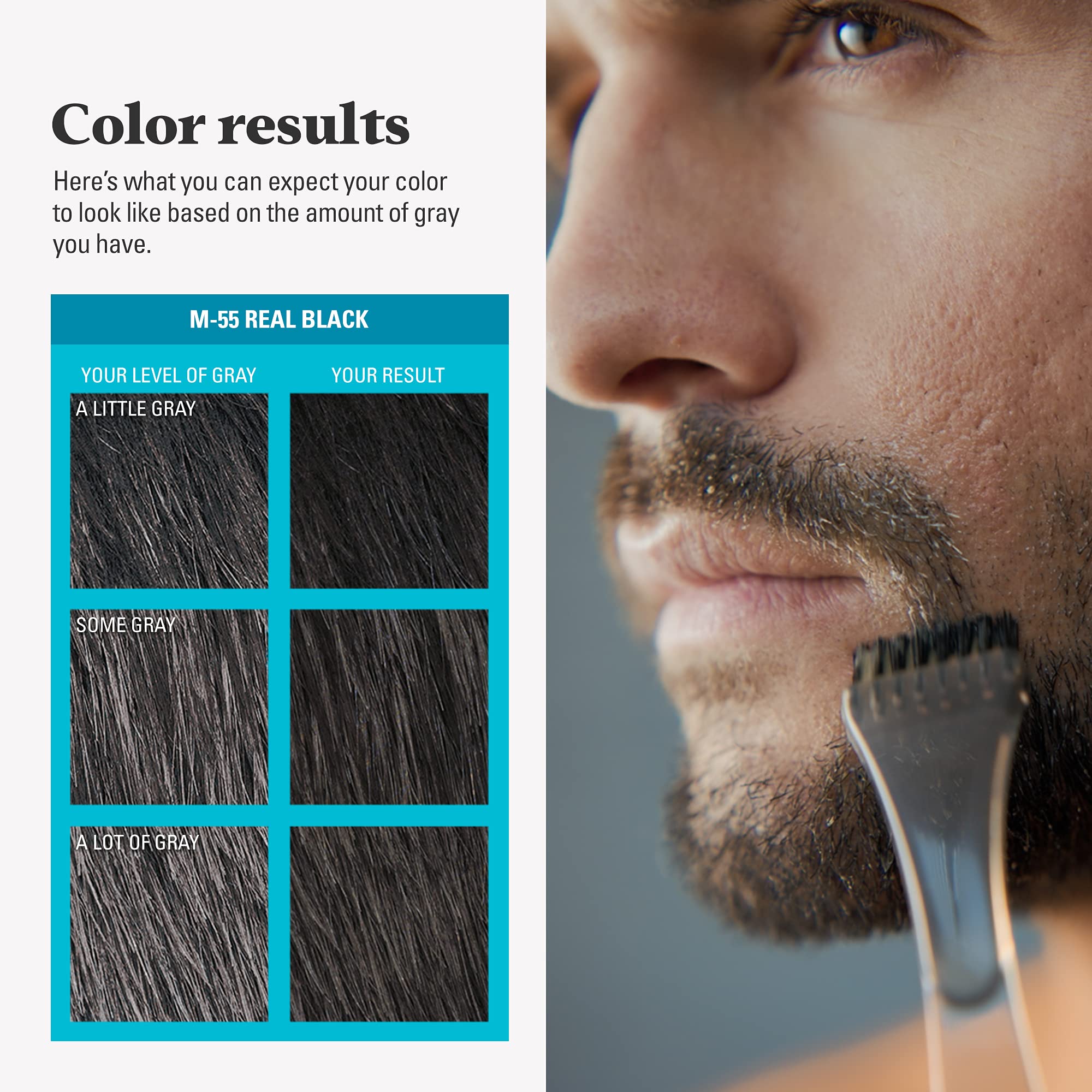 Just For Men Mustache & Beard, Beard Dye For Men With Brush Included For Easy Application, With Biotin Aloe And Coconut Oil For