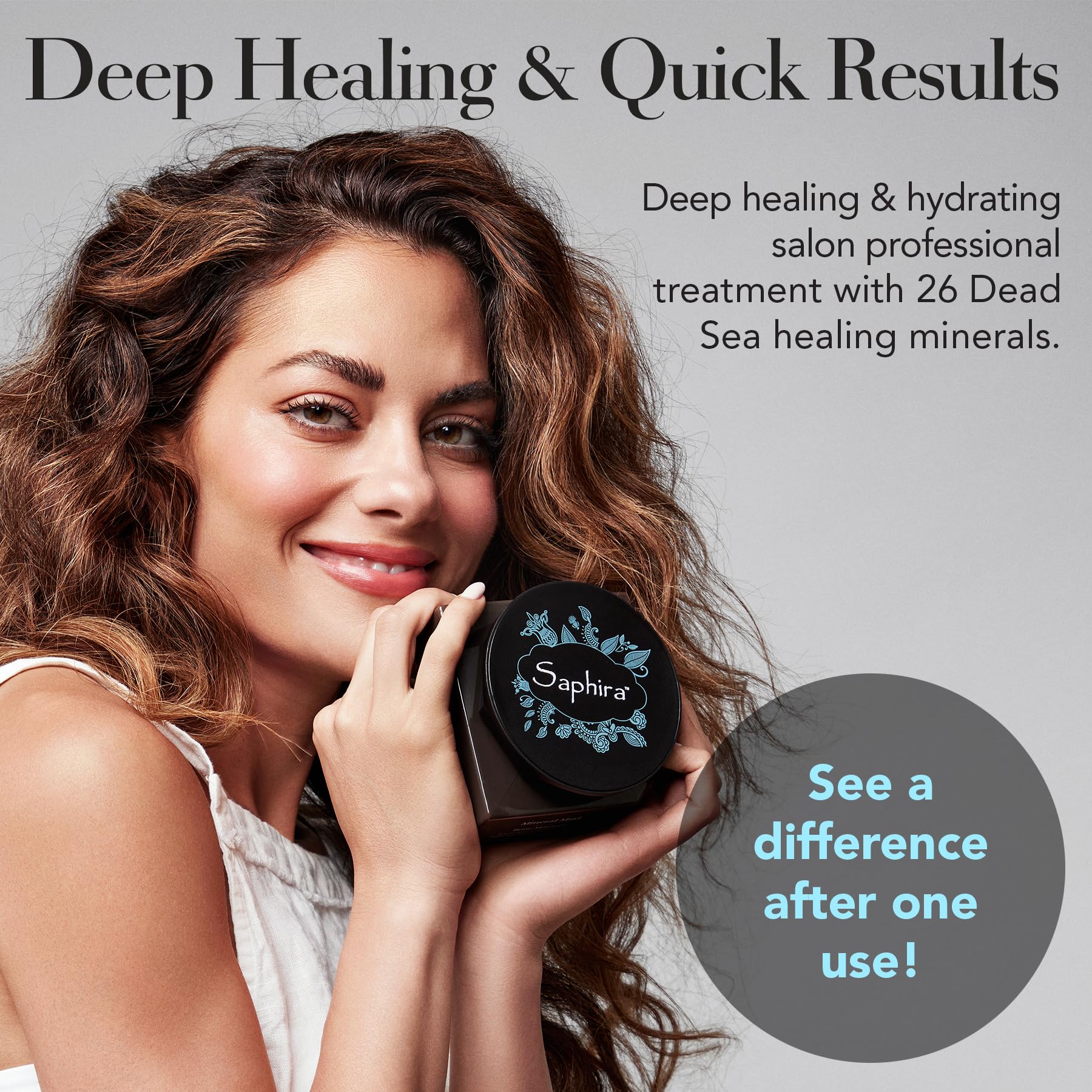 Saphira Deep Healing Hair Treatment Mineral Mud Mask For Dry, Damaged, Bleached, Color-Treated Hair & Scalp L Repairs, Hydrates