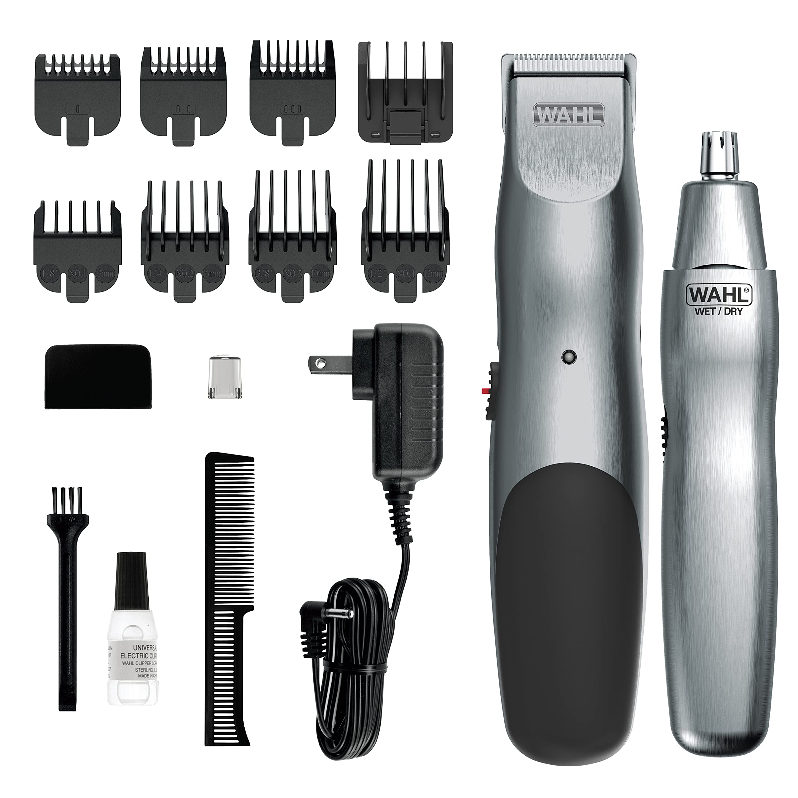 Wahl Groomsman Cord/Cordless Hair Trimmer kit for Men for Mustaches, Hair, Nose Hair, and Light Detailing and Grooming with Bonu