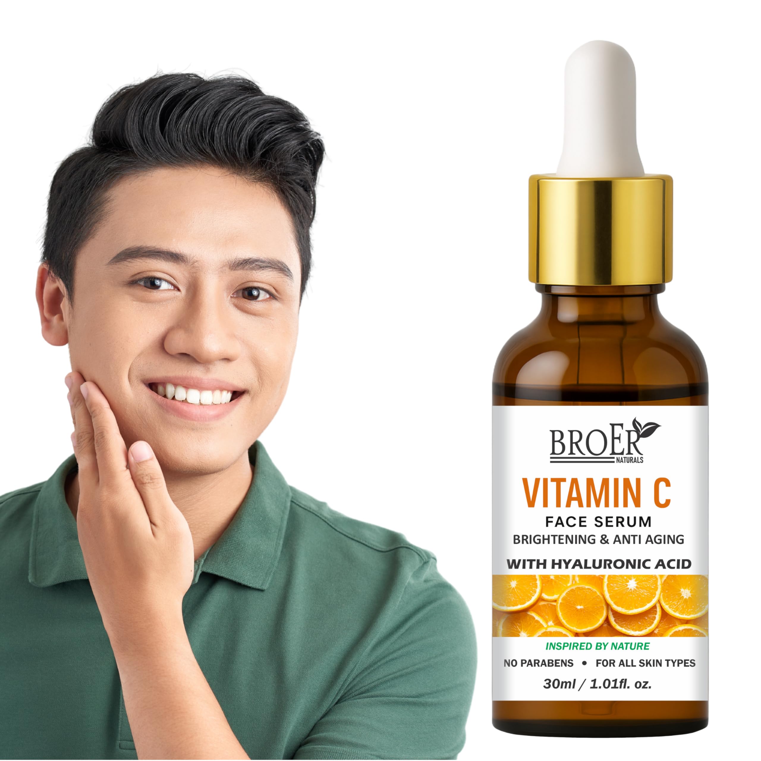 Broer Naturals Daily Use Vitamin C Face Serum For Glowing & Radiant Skin  Enriched With Hyaluronic Acid & Aloe Vera  Hydrating