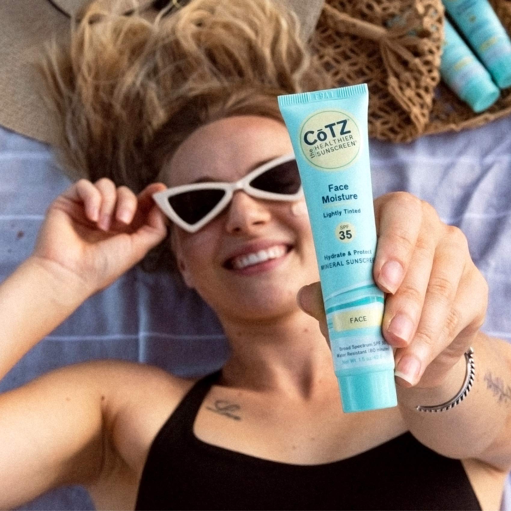 Cotz Face Moisture Lightly Tinted Mineral Sunscreen Broad Spectrum Spf 35; 1.5 Oz / 42.5 G