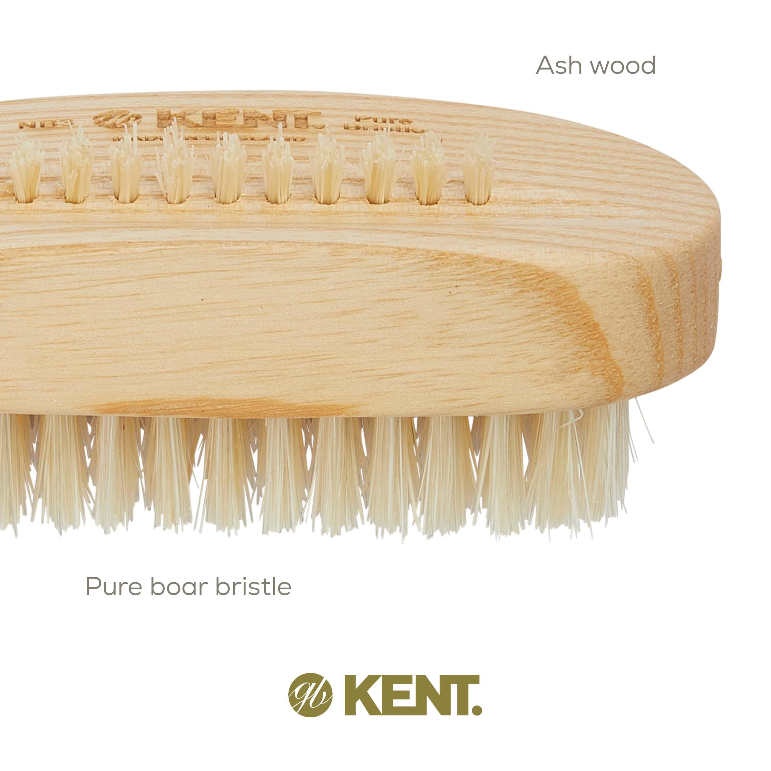 Kent NB3 Natural Bristle Fingernail Brush and Hand Scrub Brush for Nails. Beechwood Finger Nail Brush to Clean Nails and Nail Sc